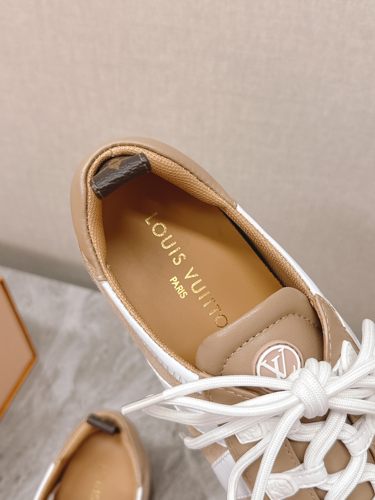Louis Vuitton Sneakerina Ballet Sneakers Beige Suede Leather Women's Shoes 8 i1745399947 3560 0
