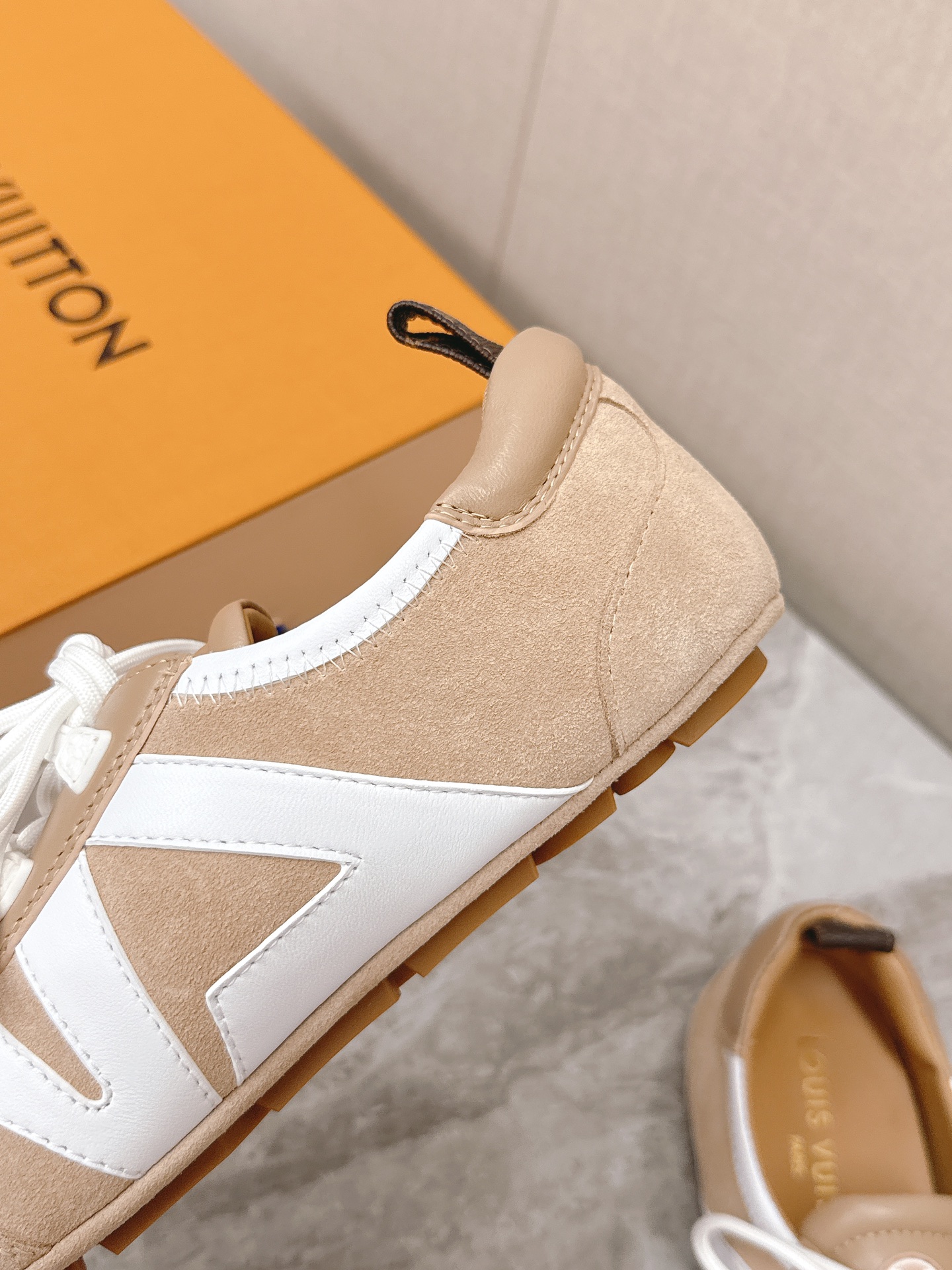 Louis Vuitton Sneakerina Ballet Sneakers Beige Suede Leather Women's Shoes 9 i1745399948 4284 0