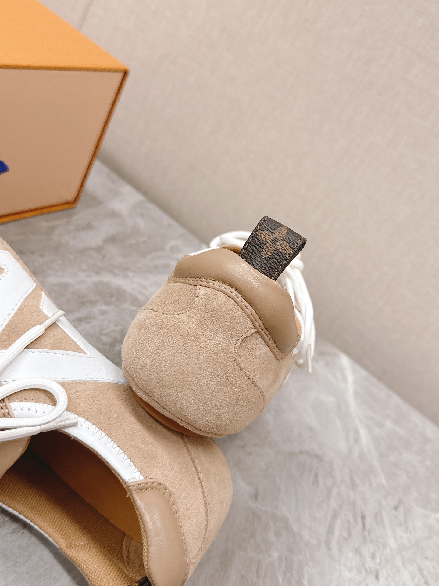 Louis Vuitton Sneakerina Ballet Sneakers Beige Suede Leather Women's Shoes 10 i1745399948 6818 0