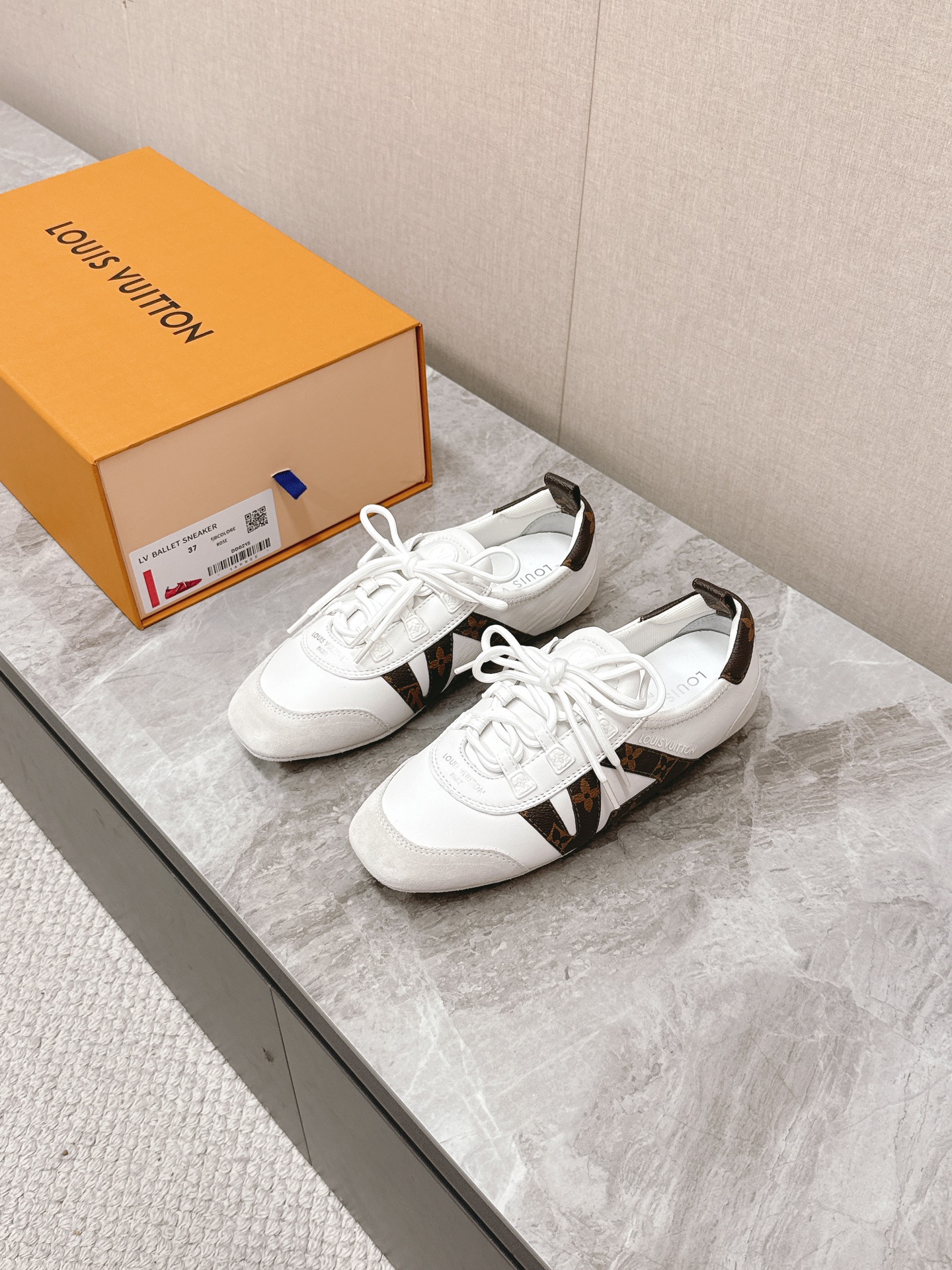 Louis Vuitton Sneakerina Ballet Shoes: Leather, Monogram Accents, Comfortable Fit 1 Louis Vuitton Sneakerina Ballet Shoes: Leather, Monogram Accents, Comfortable Fit