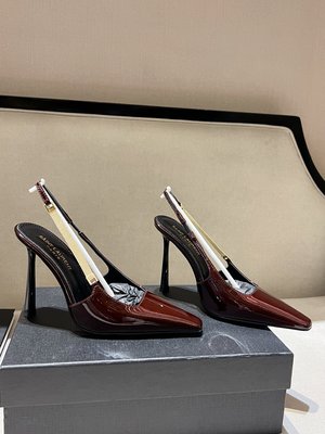 Yves Saint Laurent Shoes High Heel Pumps Genuine Leather Patent Sheepskin