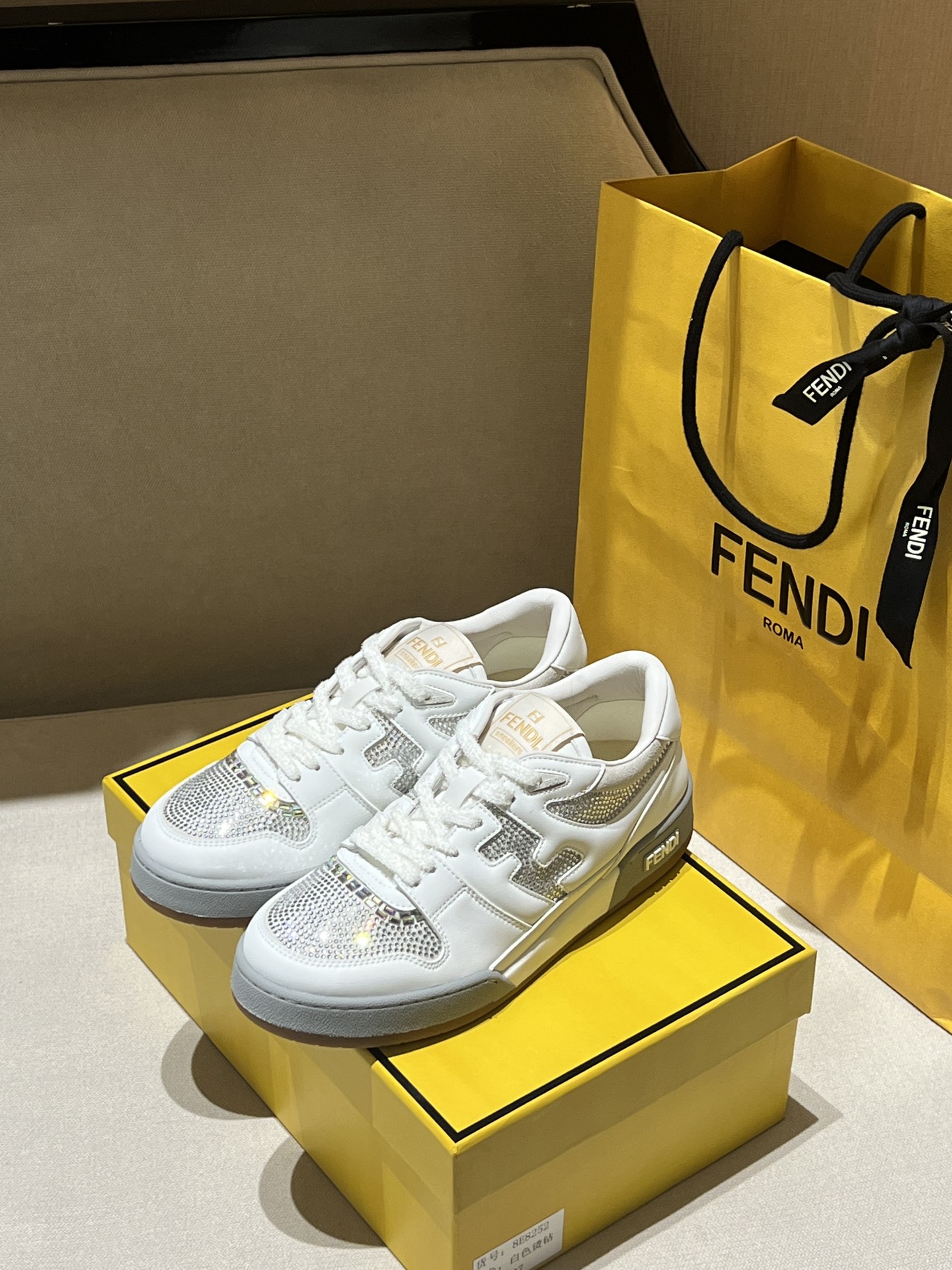 Fendi Luxury
 Skateboard Shoes Chamois Cowhide Rubber Low Tops