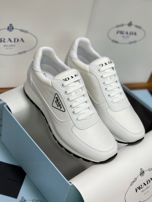 Prada White Leather Sneakers for Men, Lightweight & Durable, Size 38-46 1 Prada White Leather Sneakers for Men, Lightweight & Durable, Size 38-46