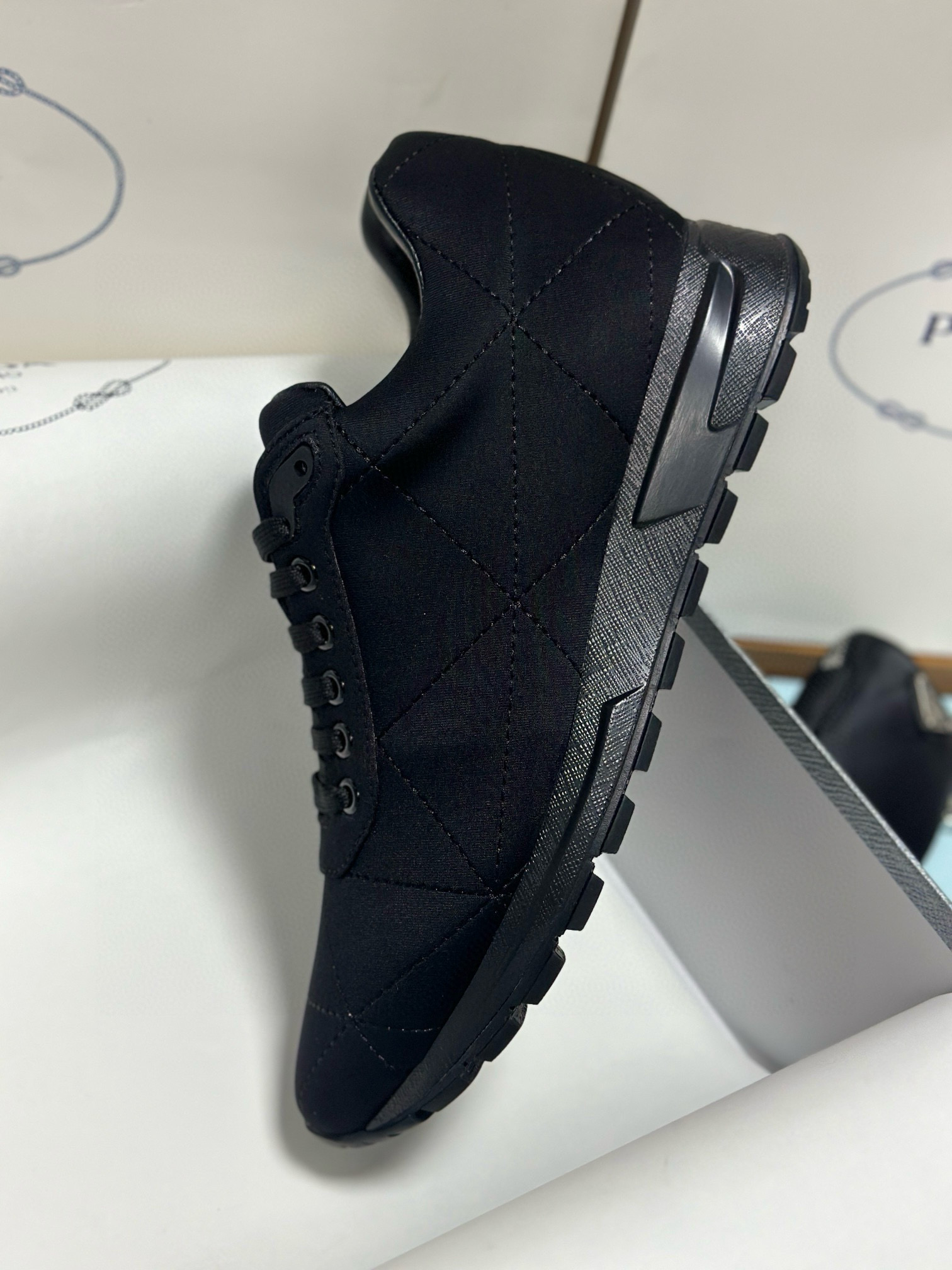 Prada Men's Black Fabric & Leather Sneakers - Comfortable & Durable 9 i1743471759544 6643 0 7