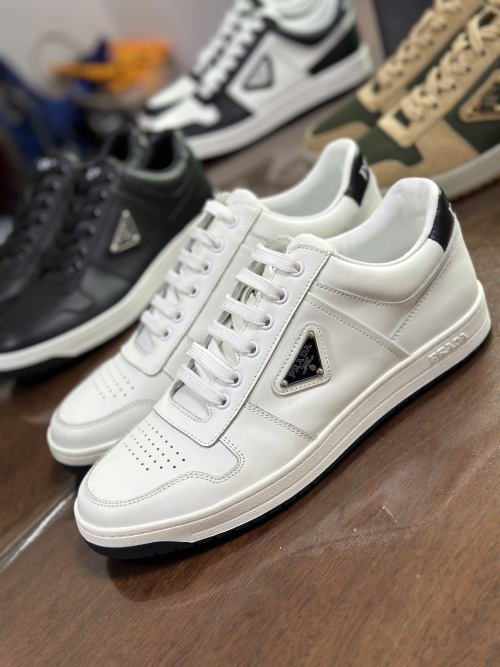 Prada Leather Sneakers for Men - Premium Nappa Leather, Lightweight TPU Sole