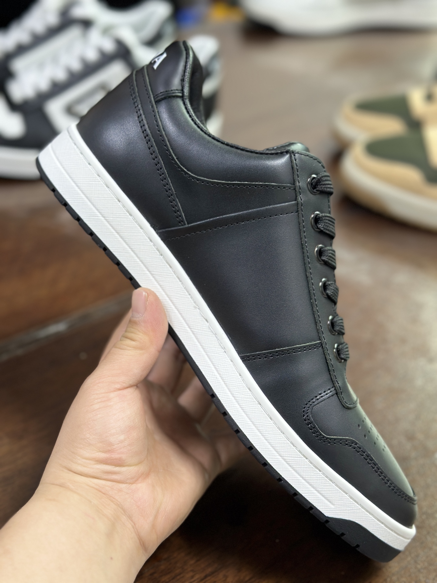 Prada Leather Sneakers - Black Nappa Leather, Metal Logo Detail, Made in Italy 9 i1744446658451 5693 0 7