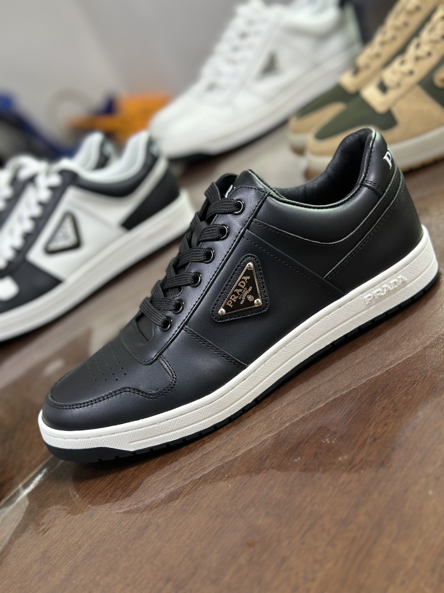 Prada Leather Sneakers - Black Nappa Leather, Metal Logo Detail, Made in Italy 6 i1744446658518 6492 0 4