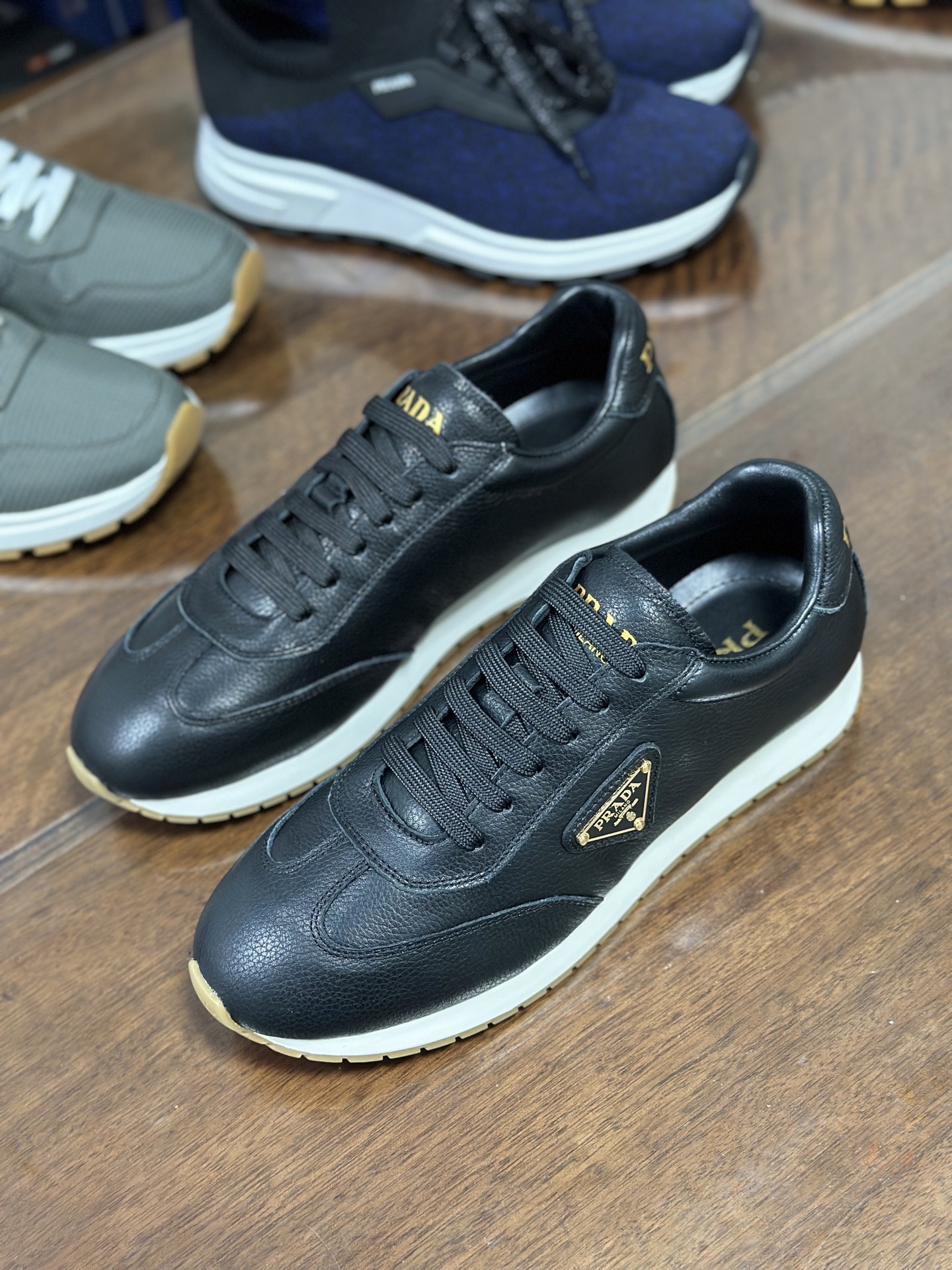 Prada Men's Leather Sneakers - Casual, Comfortable, and Stylish Footwear