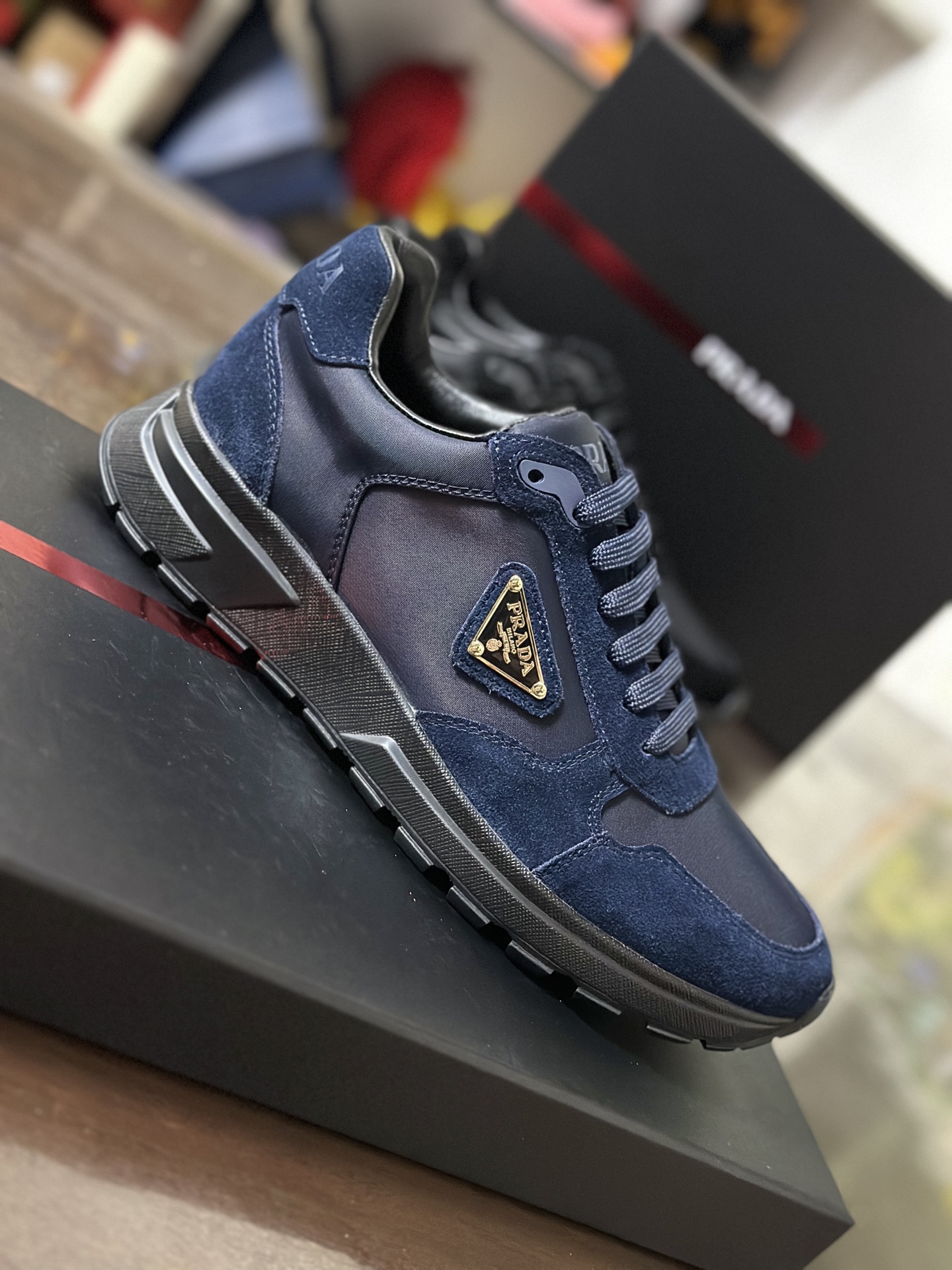 Prada Re-Nylon & Suede Leather Sneakers with Logo Laces - Stylish & Comfortable 5 i1750129147196 4118 0 5