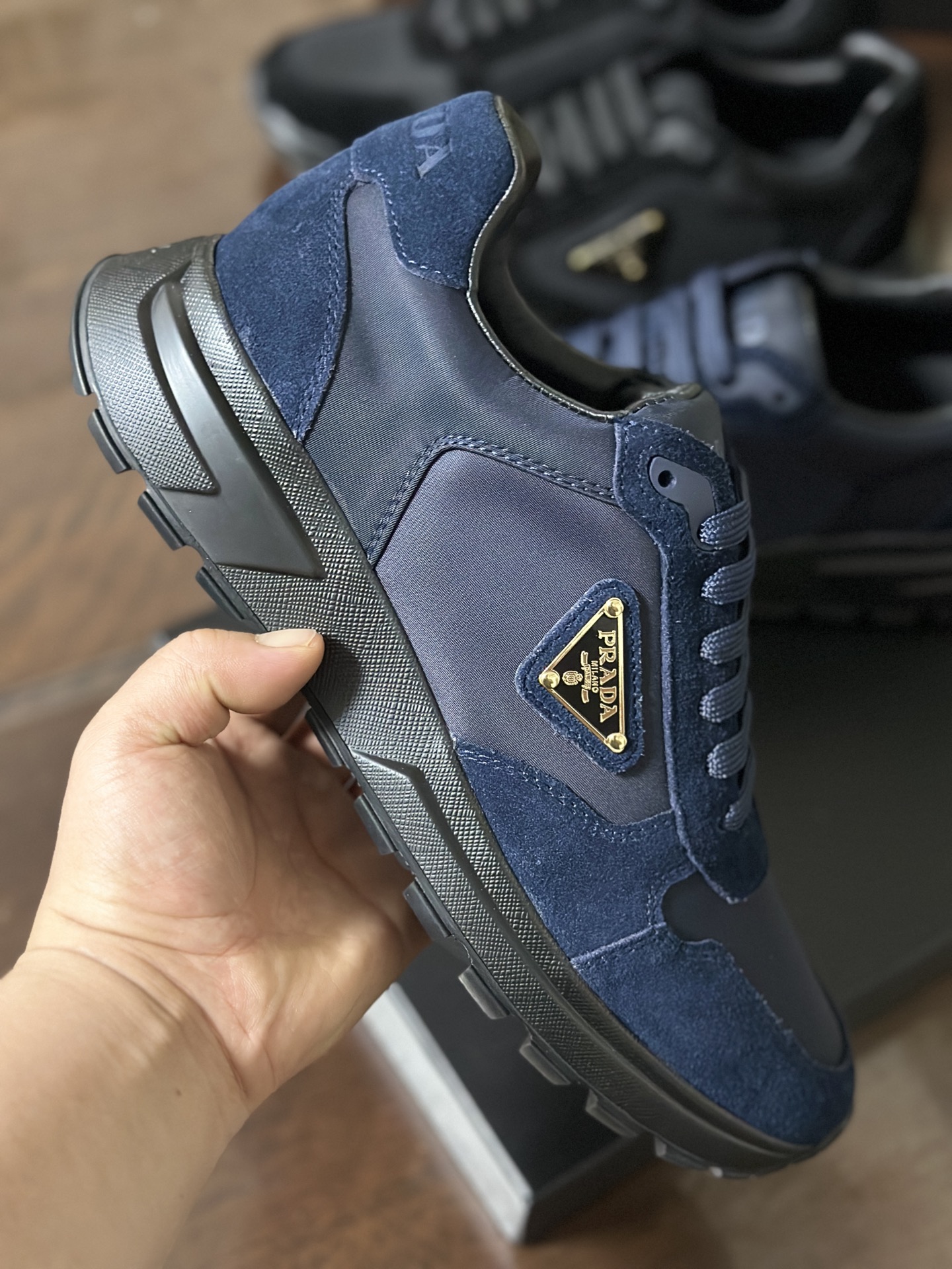 Prada Re-Nylon & Suede Leather Sneakers with Logo Laces - Stylish & Comfortable 6 i1750129147196 6514 0 6