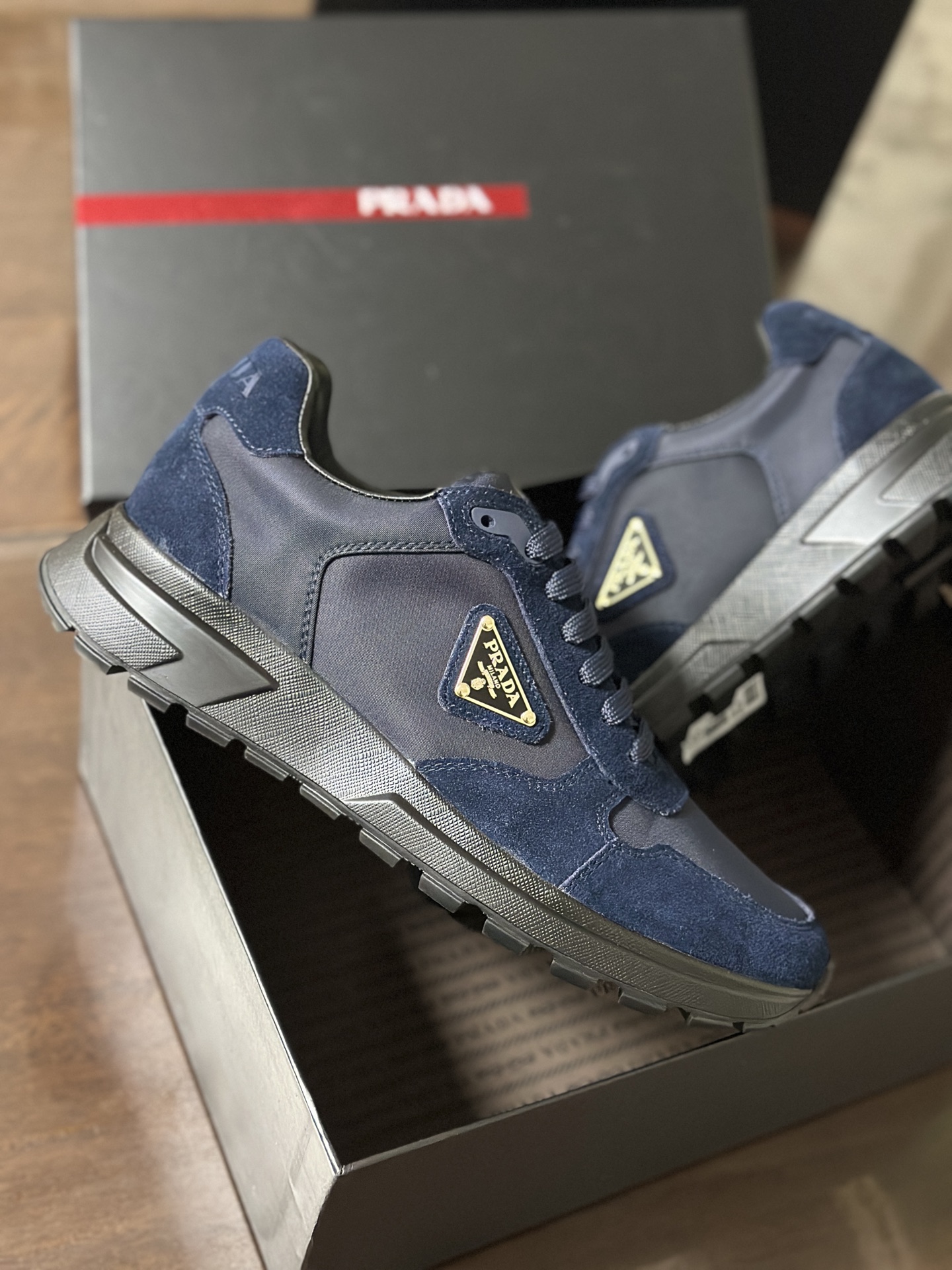 Prada Re-Nylon & Suede Leather Sneakers with Logo Laces - Stylish & Comfortable 7 i1750129147207 198 0 7