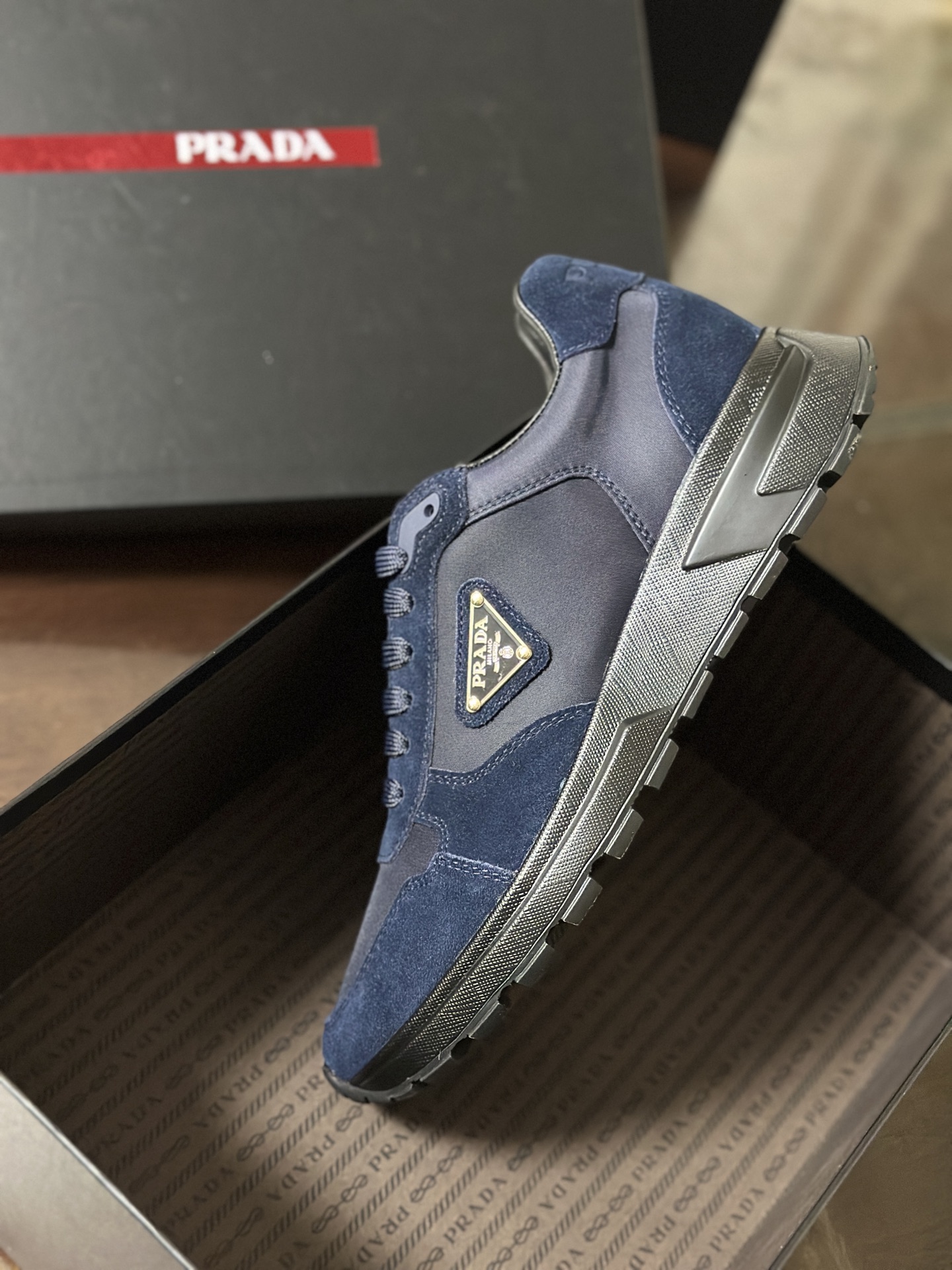 Prada Re-Nylon & Suede Leather Sneakers with Logo Laces - Stylish & Comfortable 8 i1750129152201 2023 0 8