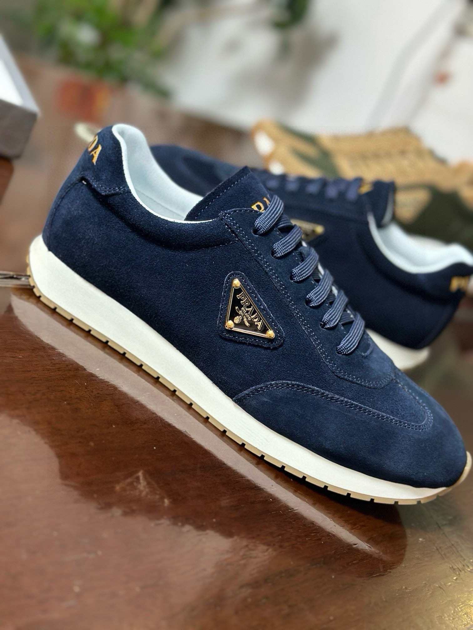 Prada Men's Suede Leather Sneaker Casual Shoes - Blue 8 i1751506985699 5765 0 6