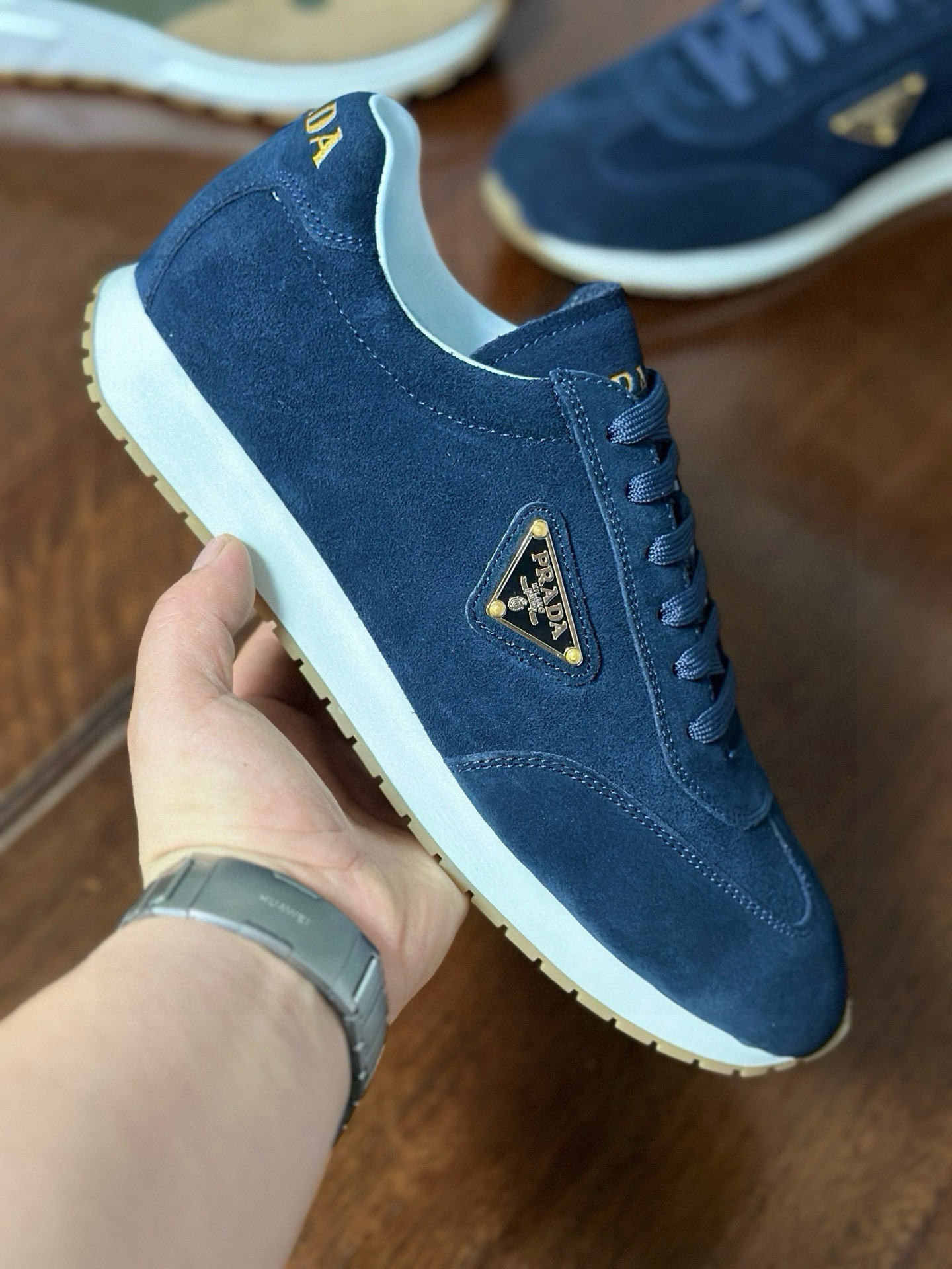 Prada Men's Suede Leather Sneaker Casual Shoes - Blue 5 i1751506985923 9803 0 3