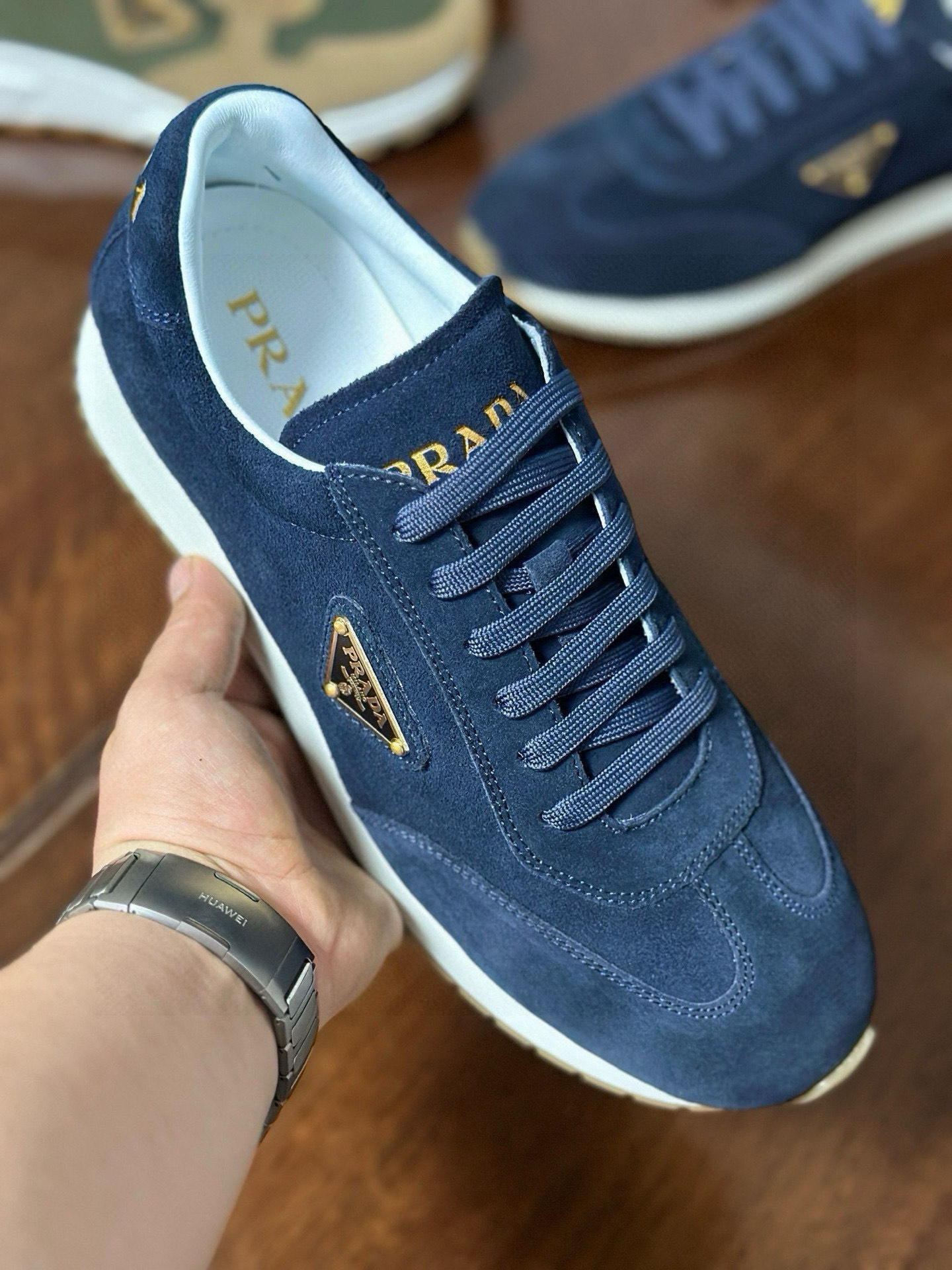 Prada Men's Suede Leather Sneaker Casual Shoes - Blue 6 i1751506985985 9618 0 4