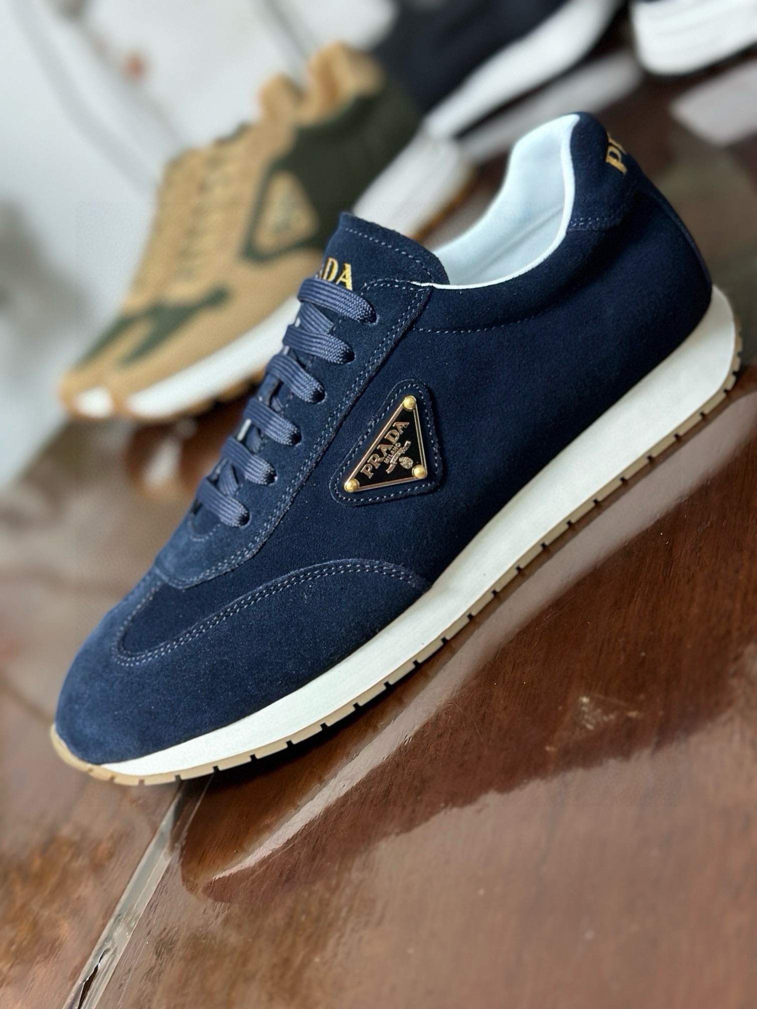 Prada Men's Suede Leather Sneaker Casual Shoes - Blue 7 i1751506986301 8534 0 5