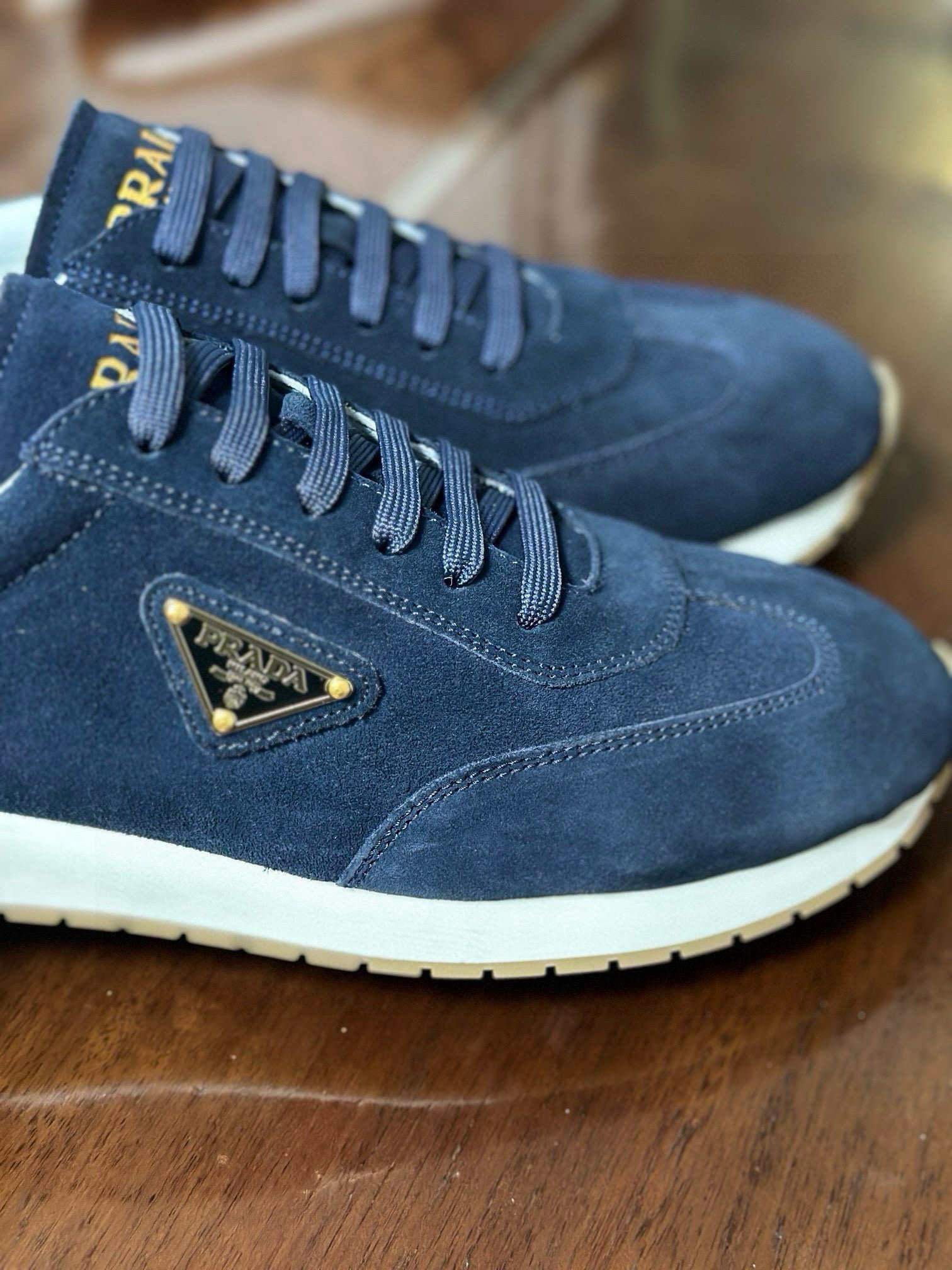 Prada Men's Suede Leather Sneaker Casual Shoes - Blue 9 i1751506986302 5111 0 7