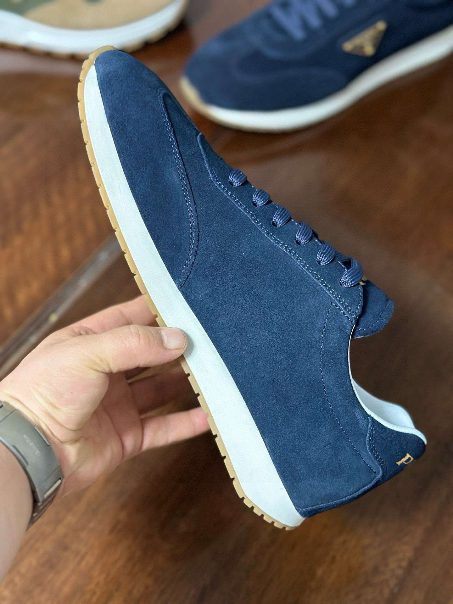 Prada Men's Suede Leather Sneaker Casual Shoes - Blue 10 i1751506986469 1087 0 8