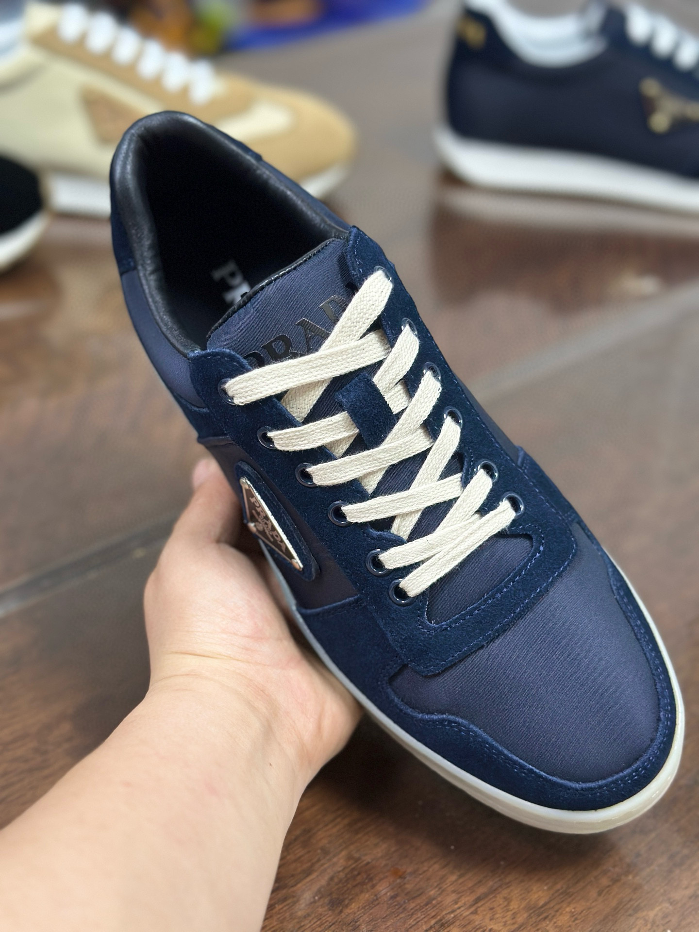 Prada Men's Nappa Leather Sneakers with Metal Logo - Model 2EE375, Sizes 38-46 8 i1752198873079 8227 0 6