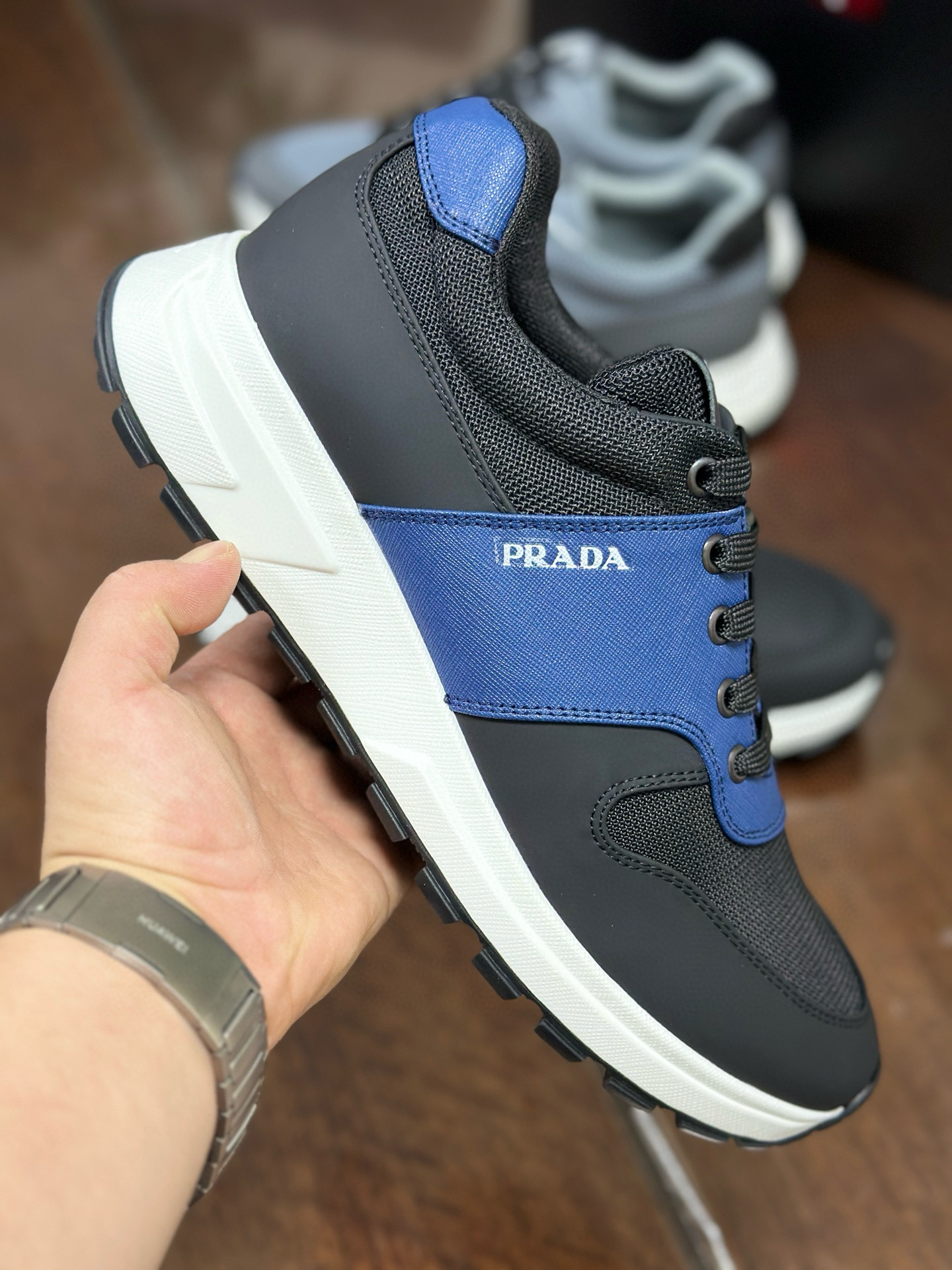 Prada Men's Leather and Mesh Sneakers: Italian Craftsmanship, Stylish Comfort 5 i1752284385032 8052 0 3