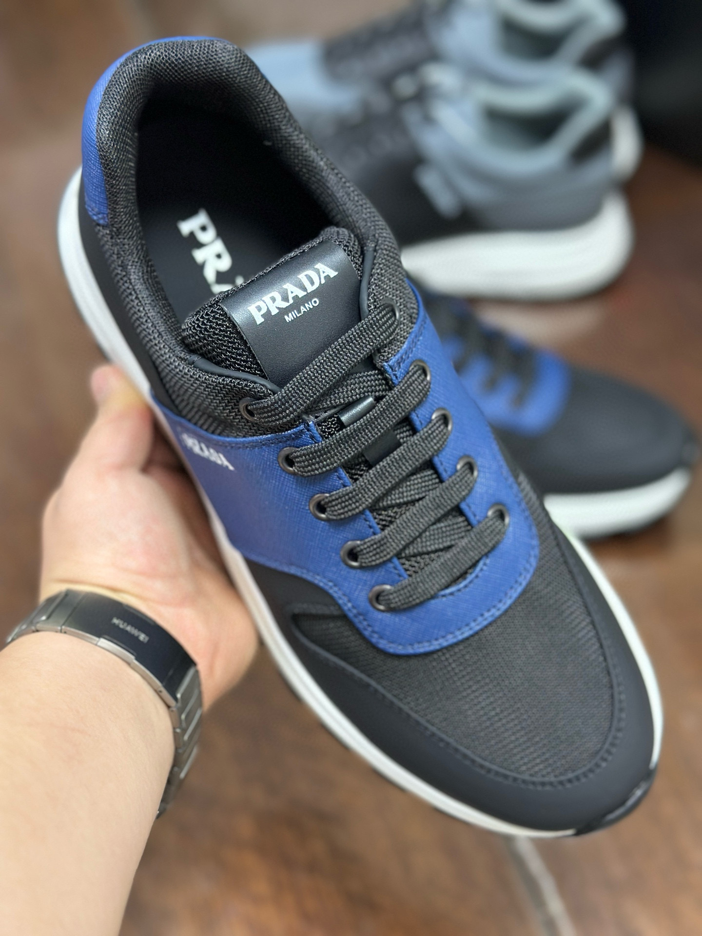 Prada Men's Leather and Mesh Sneakers: Italian Craftsmanship, Stylish Comfort 6 i1752284385523 8913 0 4