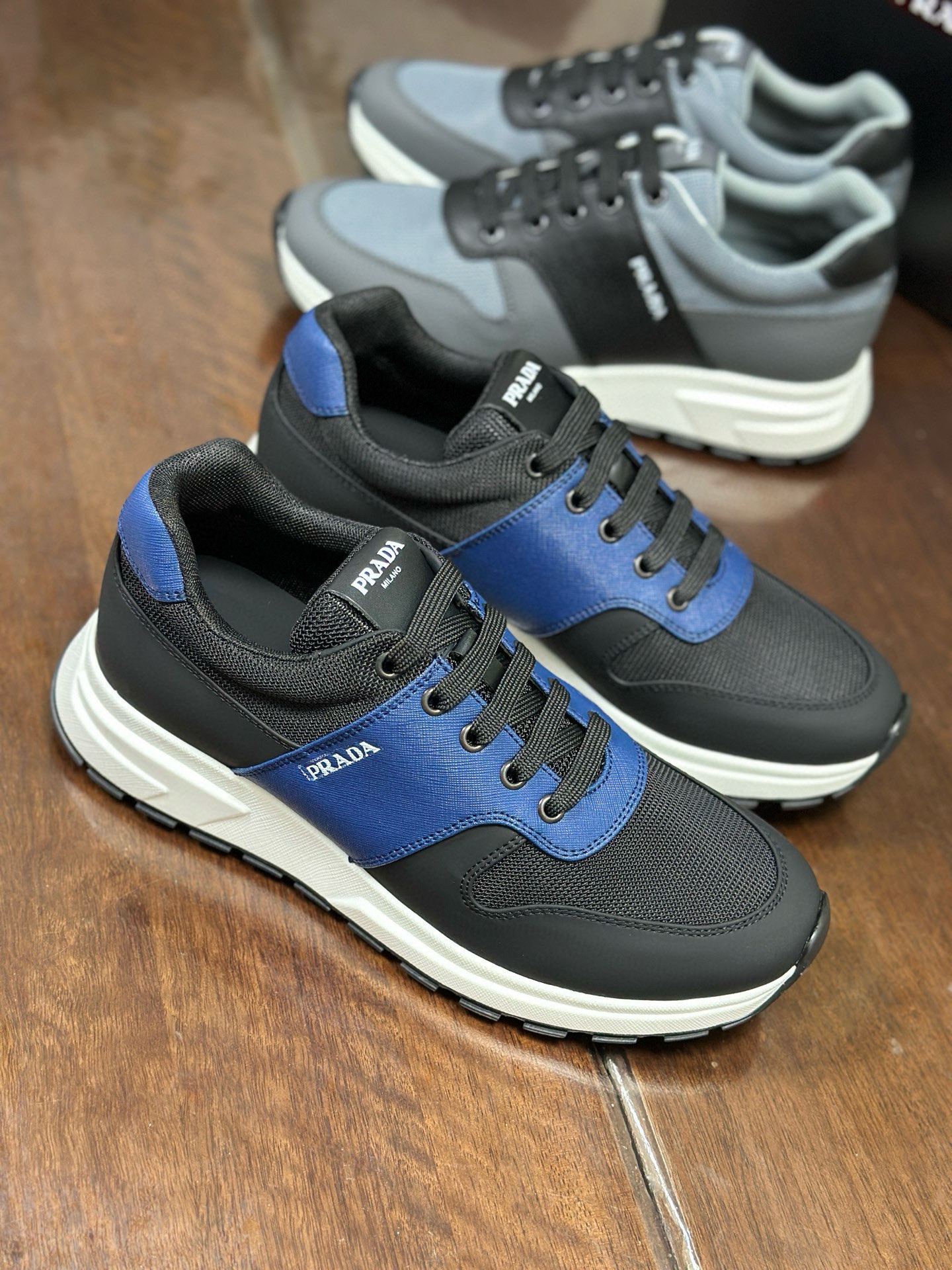 Prada Men's Leather and Mesh Sneakers: Italian Craftsmanship, Stylish Comfort 10 i1752284386333 6878 0 8