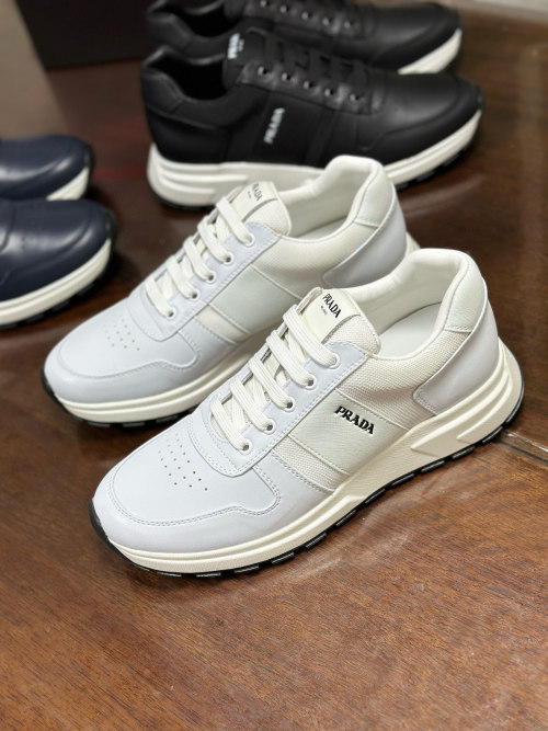 Prada Men's Leather and Fabric Sneakers - Comfortable and Stylish Design 1 Prada Men's Leather and Fabric Sneakers - Comfortable and Stylish Design