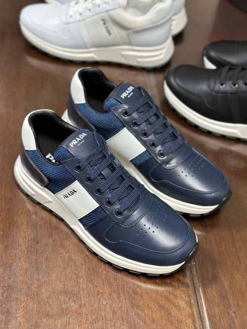 Prada Men's Leather and Fabric Sneakers - Stylish Comfort & Durability 1 Prada Men's Leather and Fabric Sneakers - Stylish Comfort & Durability