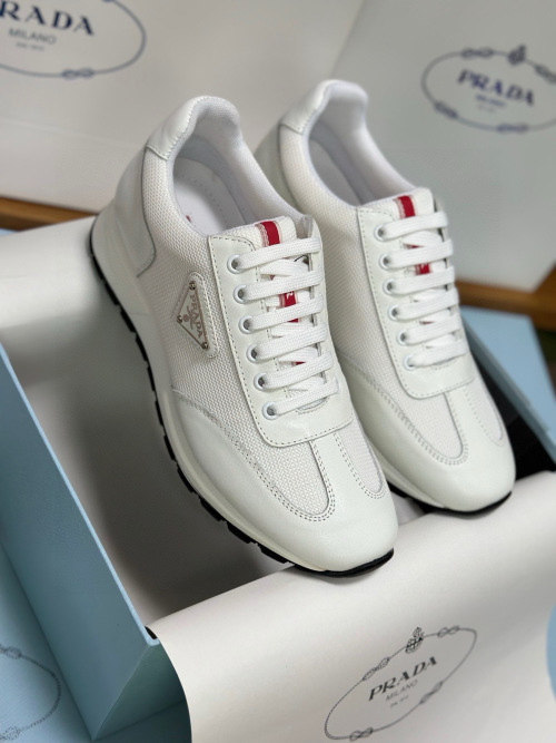 Prada PRAX 01 White Leather & Re-Nylon Sneakers - Iconic Design 1 Prada PRAX 01 White Leather & Re-Nylon Sneakers - Iconic Design