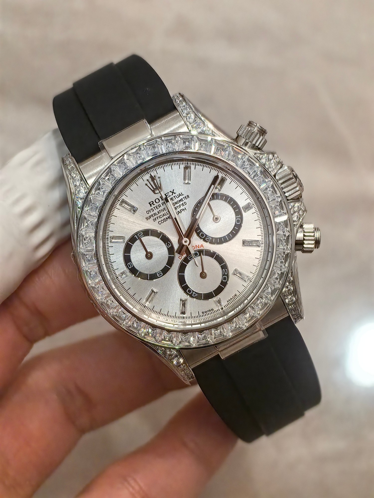 NO:386362,FH factory Ditona 126535 weight version Artificial cultivation diamond can be repeatedly wrapped with gold without peeling or fading. 4131 integrated movement,19860909FH factory 迪通拿126535配重版 人工培育钻 不掉皮不掉色可以反复包金 4131一体机芯,,Watch