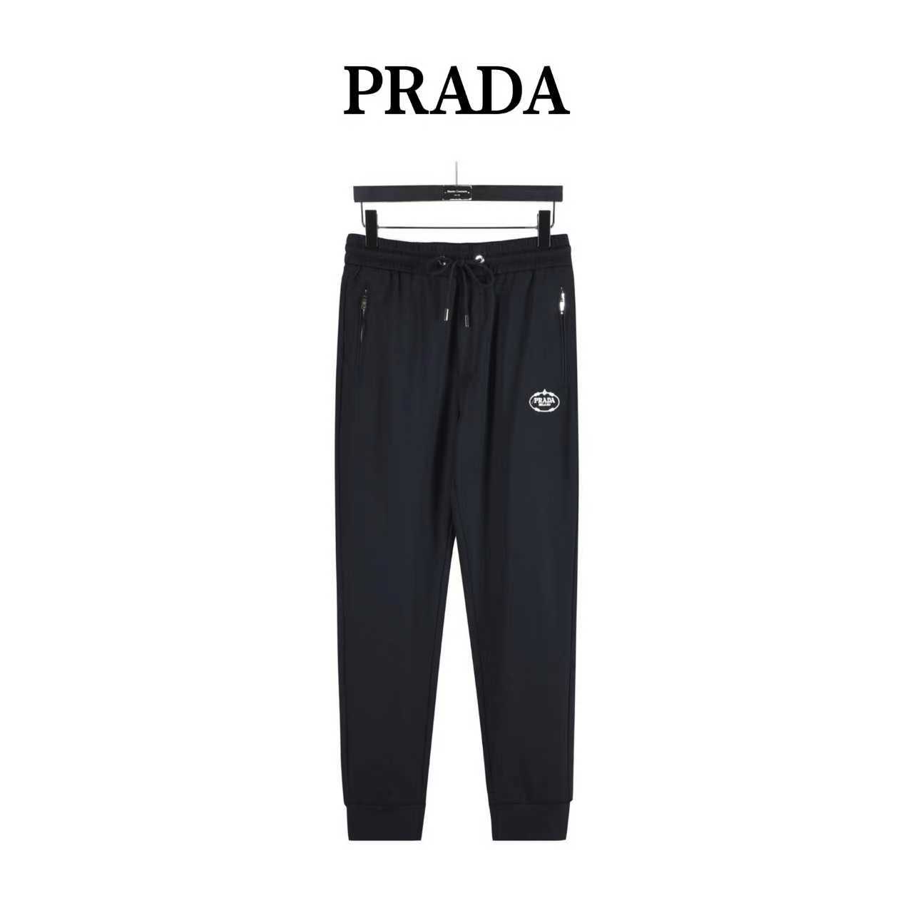 Prada/普拉达 圆圈刺绣后口袋三角牌长裤 2025最新款休闲经典时尚长裤 Prada/普拉达 圆圈刺绣后口袋三角牌长裤 2025最新款休闲经典时尚长裤