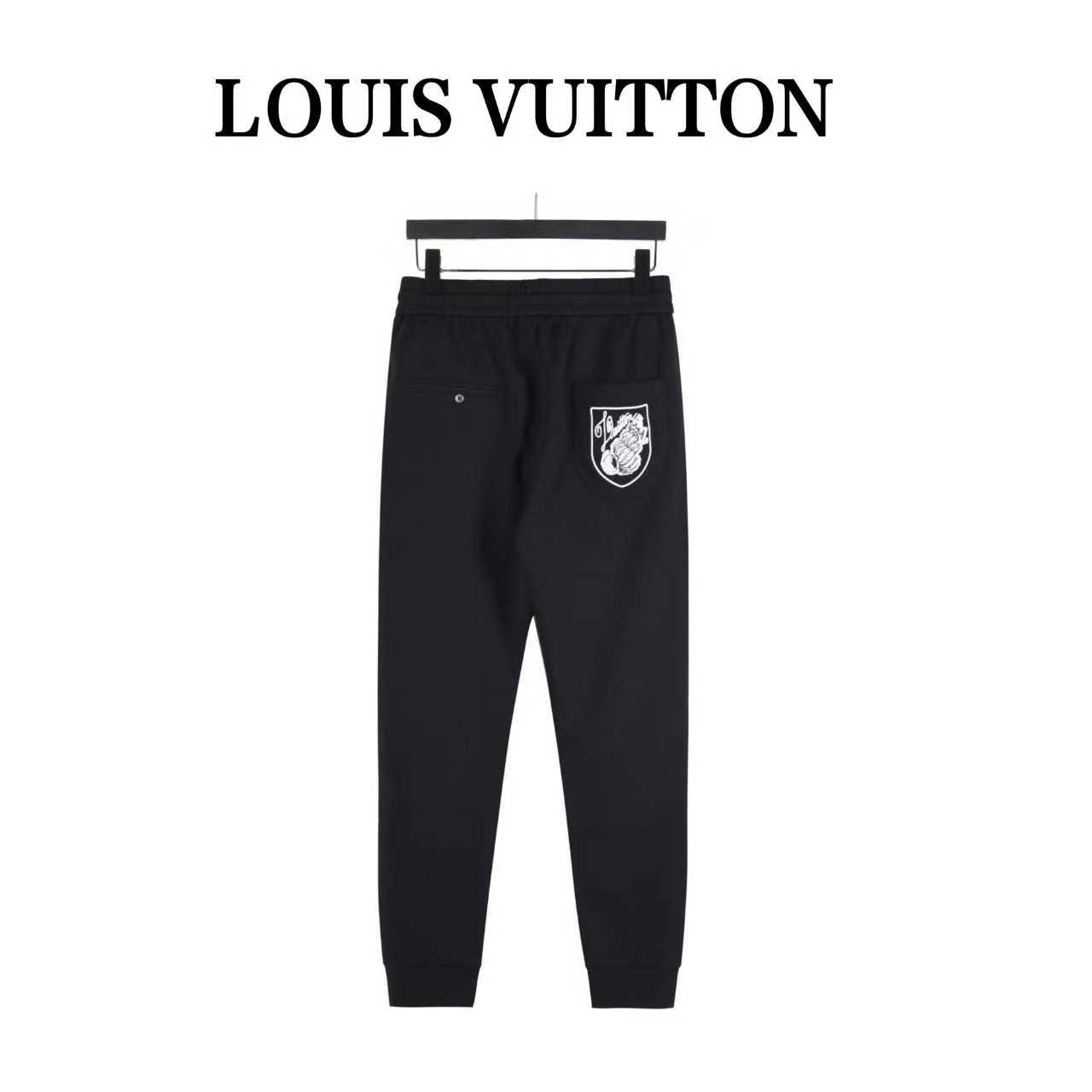 LouisVuitton/路易威登 2025ss 拉链后口袋盾牌长裤 2025最新款休闲经典时尚长裤