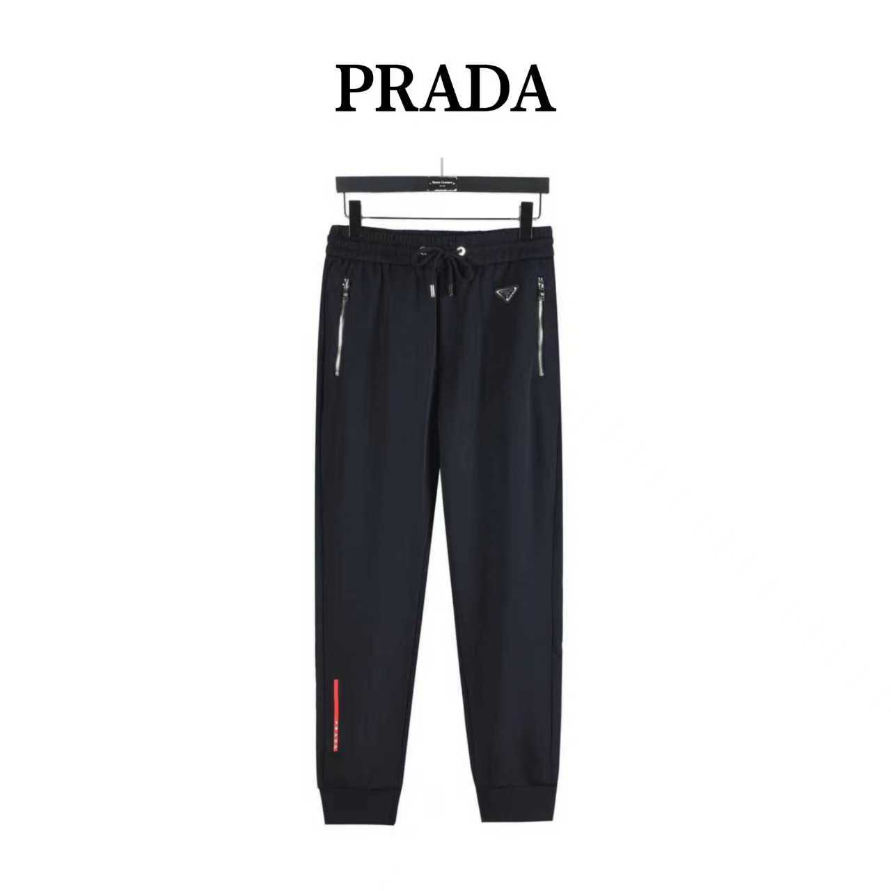 Prada/普拉达 2025ss 三角标红胶条长裤 2025最新款休闲经典时尚长裤