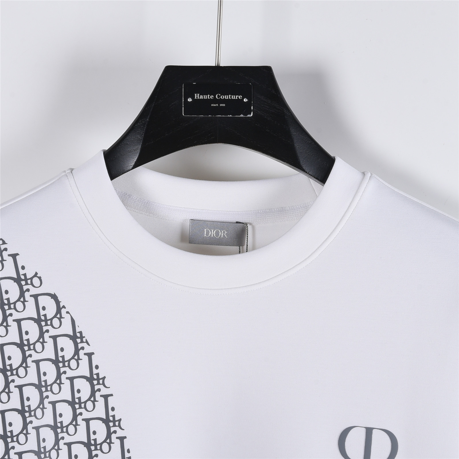DIOR/迪奥 25ss 胸前CD字母印花袖子老花圆领太空棉卫衣