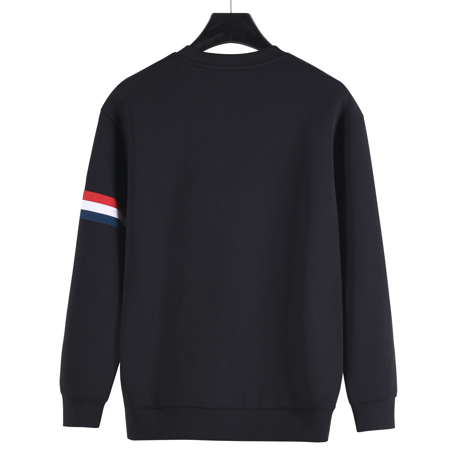 Moncler/蒙口 25ss 三色饰边袖条纹胸前刺绣logo圆领卫衣
