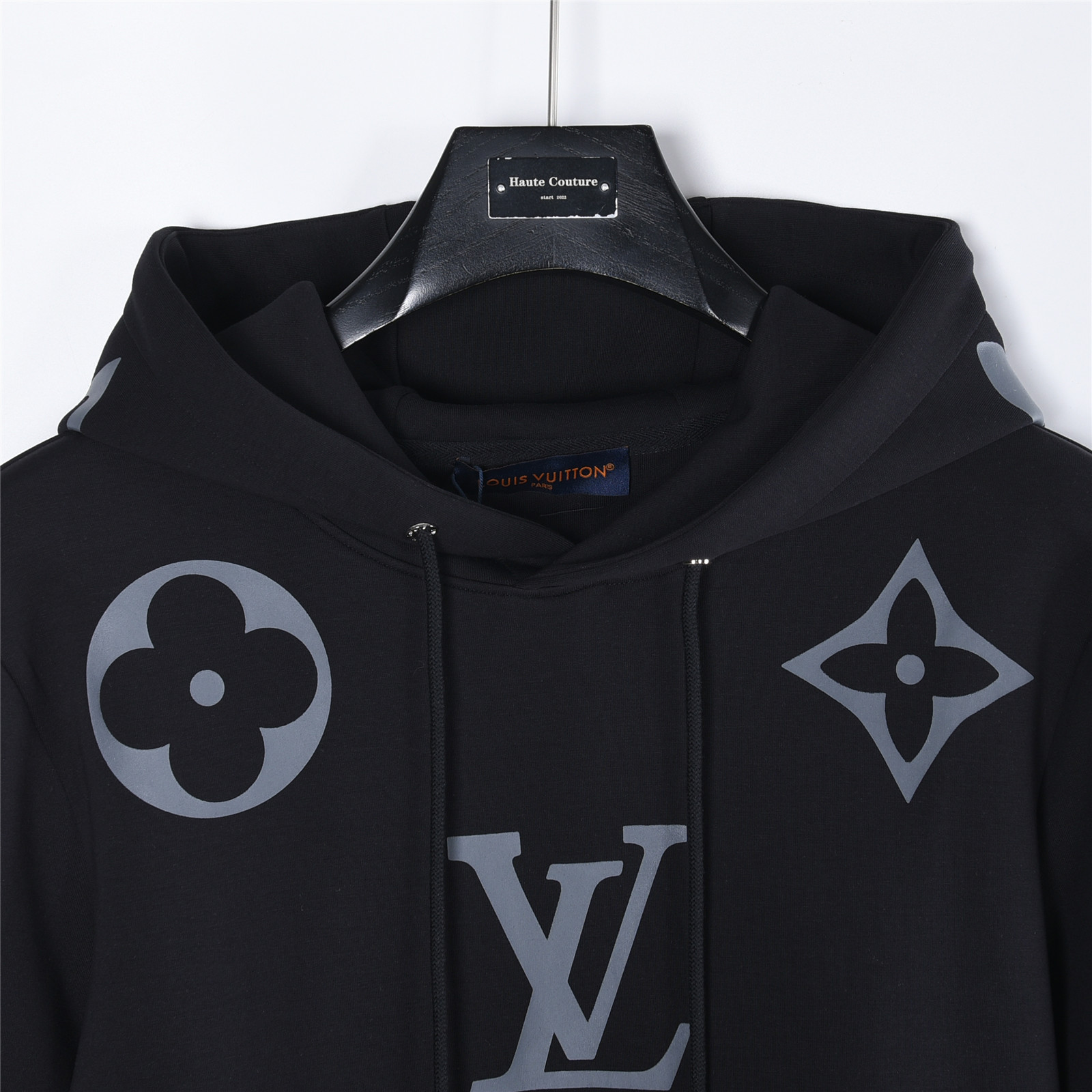 Louis Vuitton/路易威登 满印老花连帽卫衣白色 黑色