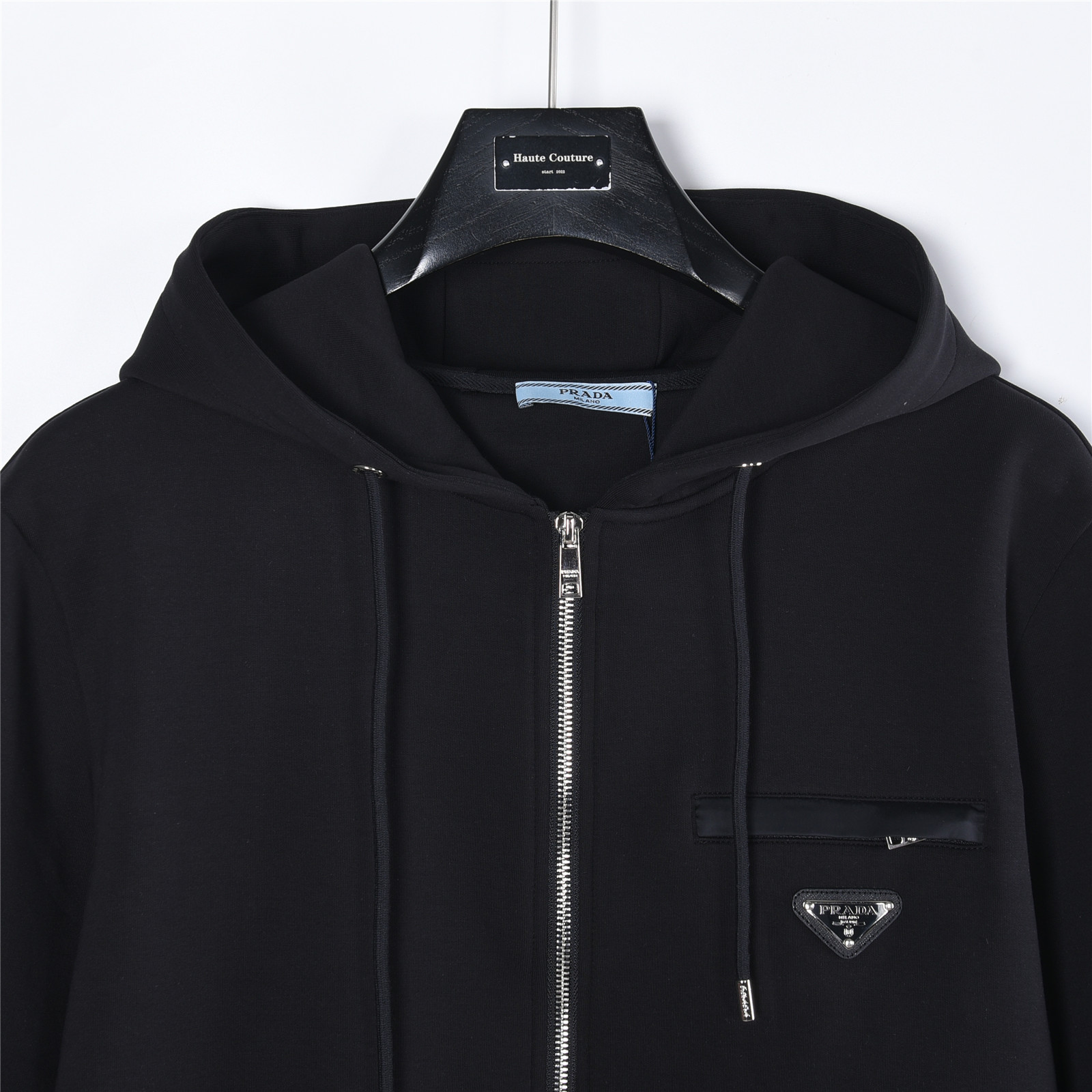 Prada/普拉达 胸口拉链口袋三角标拉链连帽外套