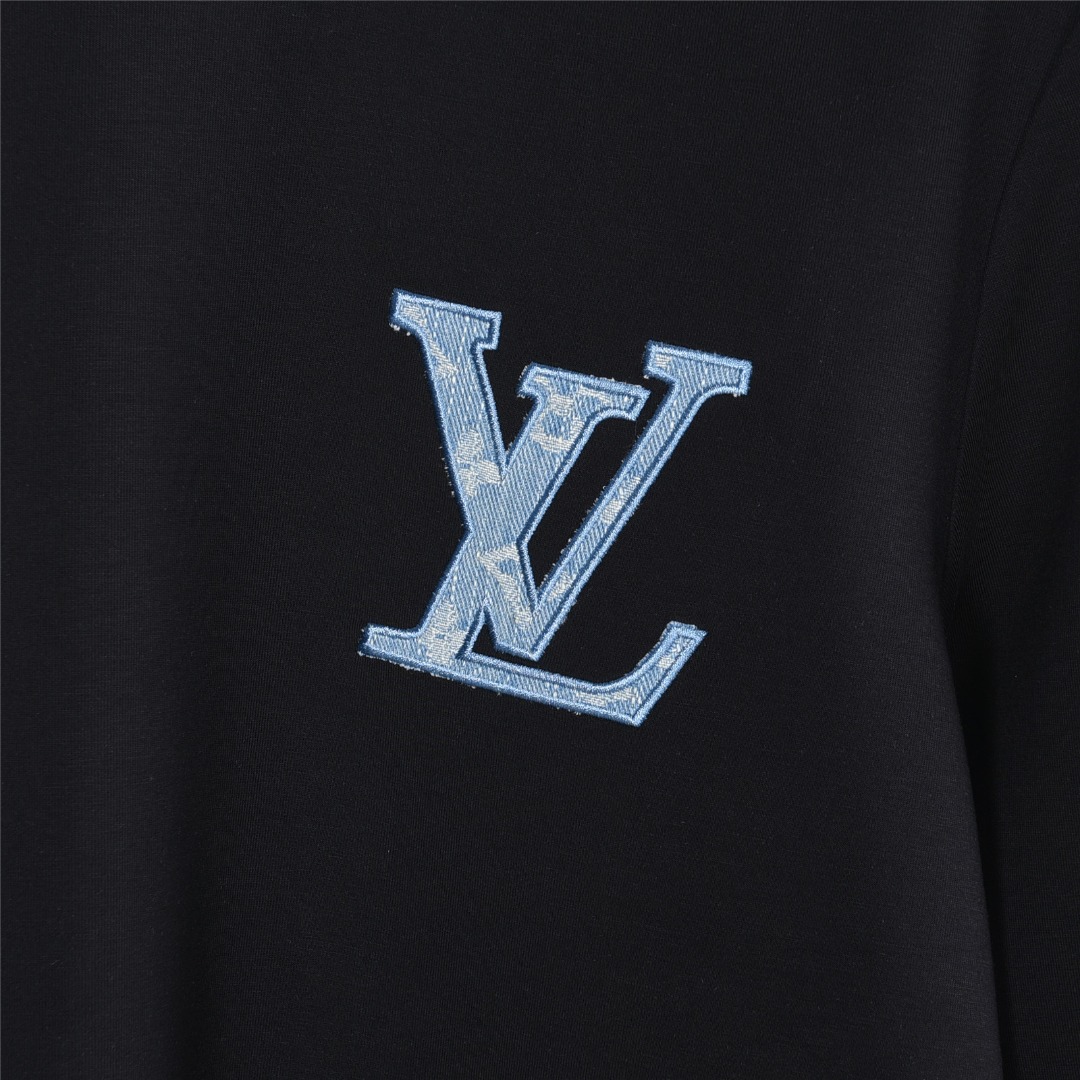 LouisVuitton/路易威登25ss胸前经典刺绣logo长袖 黑色 白色