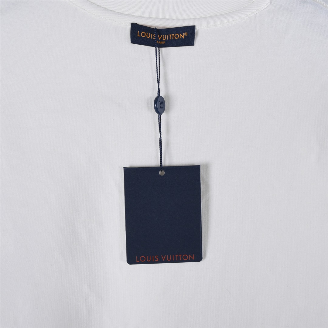 LouisVuitton/路易威登25ss植绒满印长袖 LouisVuitton/路易威登八明治空气层套头圆领长袖 打底衫黑色 白色