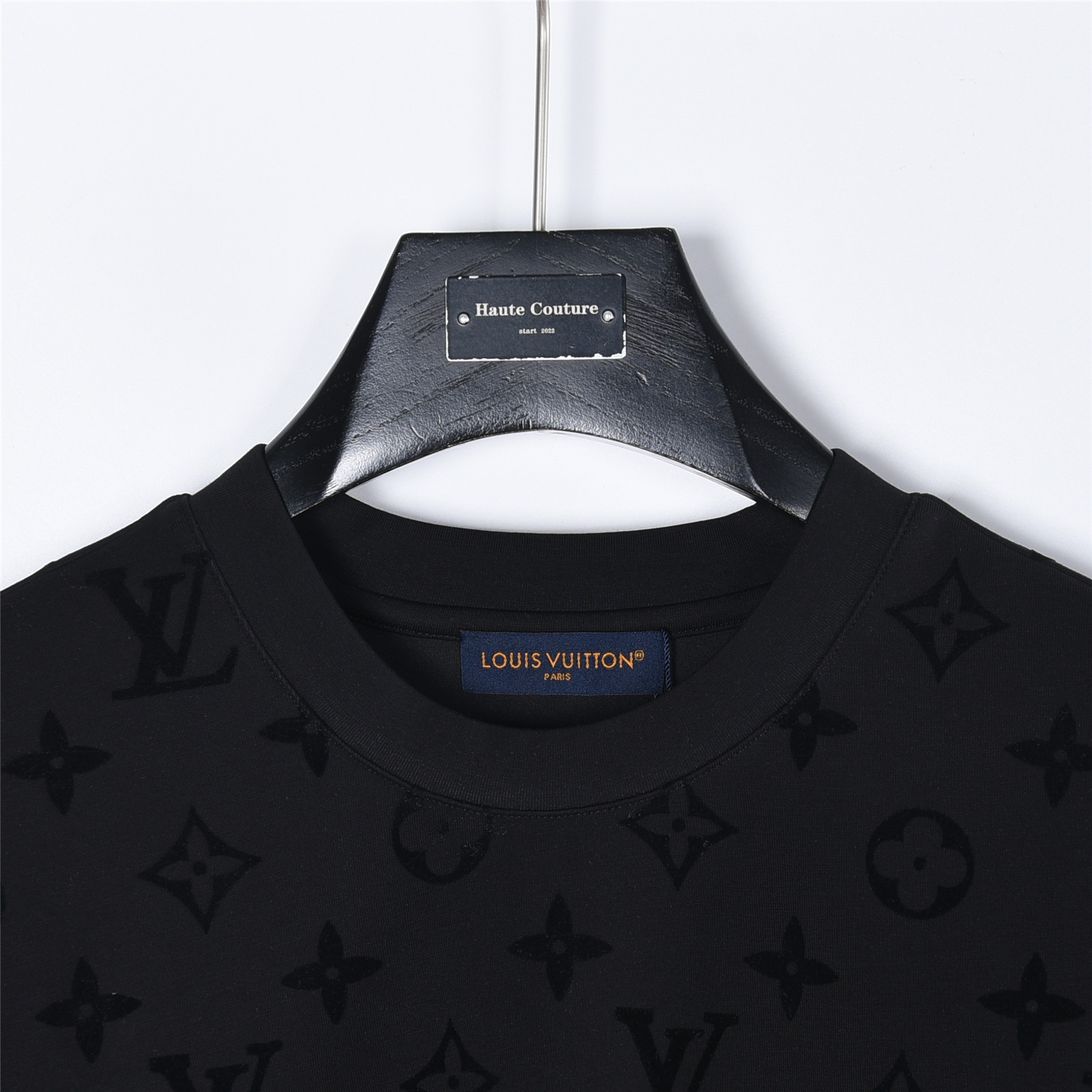 LouisVuitton/路易威登25ss植绒满印长袖 LouisVuitton/路易威登八明治空气层套头圆领长袖 黑色 白色