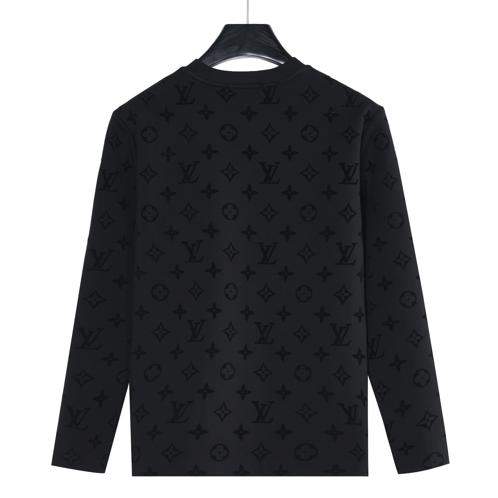 LouisVuitton/路易威登25ss植绒满印长袖 LouisVuitton/路易威登八明治空气层套头圆领长袖 黑色 白色