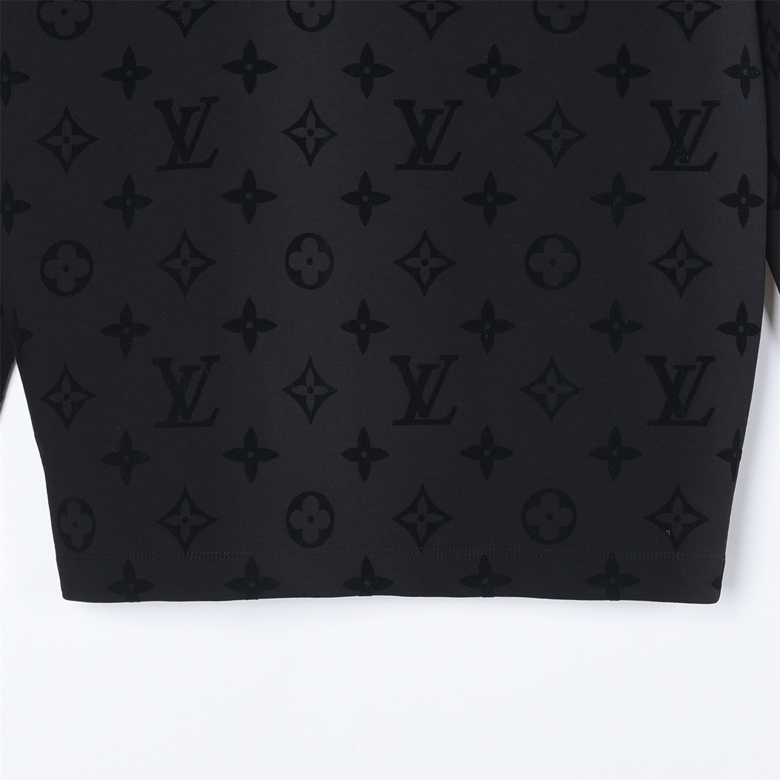 LouisVuitton/路易威登25ss植绒满印长袖 LouisVuitton/路易威登八明治空气层套头圆领长袖 黑色 白色