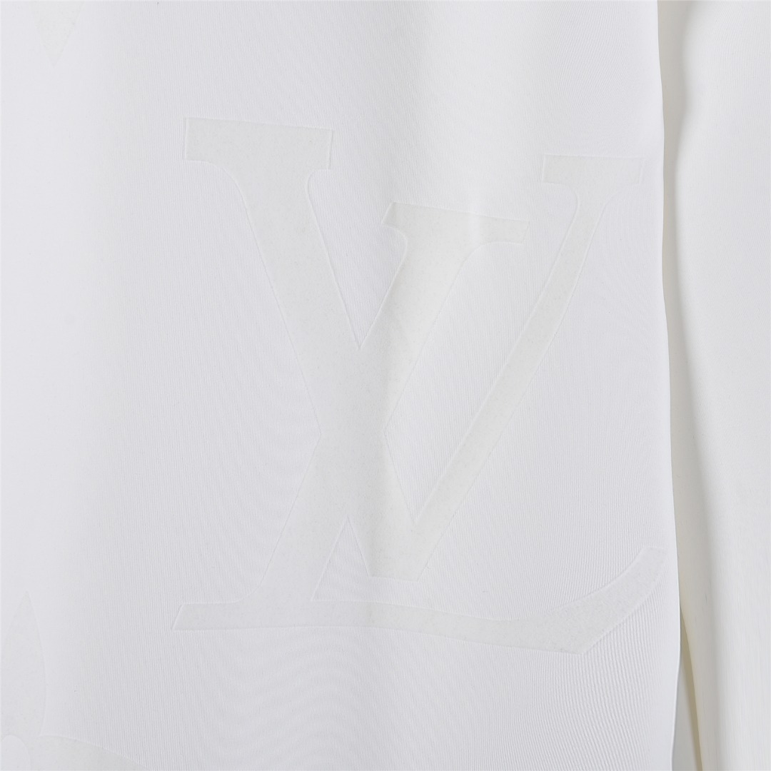 LouisVuitton/路易威登25ssLV大LOGO植绒满印长袖 黑色 白色