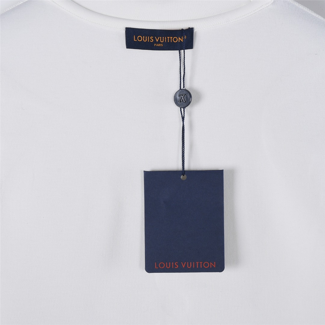 LouisVuitton/路易威登25ssLV大LOGO植绒满印长袖 黑色 白色