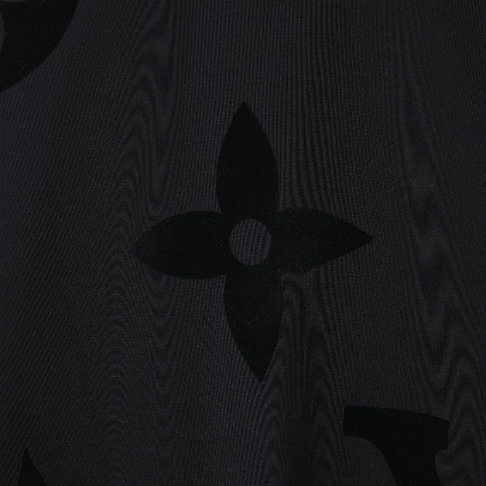 LouisVuitton/路易威登25ssLV大LOGO植绒满印长袖 黑色 白色