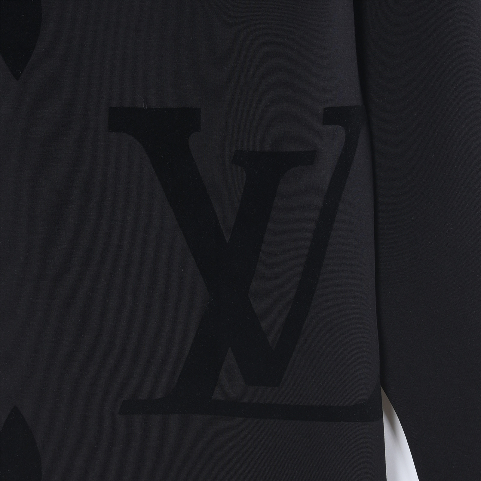 LouisVuitton/路易威登25ssLV大LOGO植绒满印长袖 黑色 白色