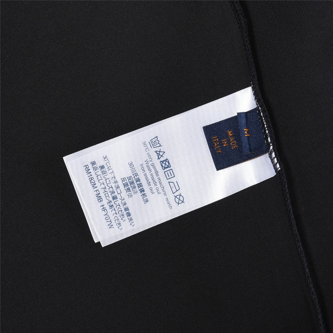 LouisVuitton/路易威登25ssLV大LOGO植绒满印长袖 黑色 白色