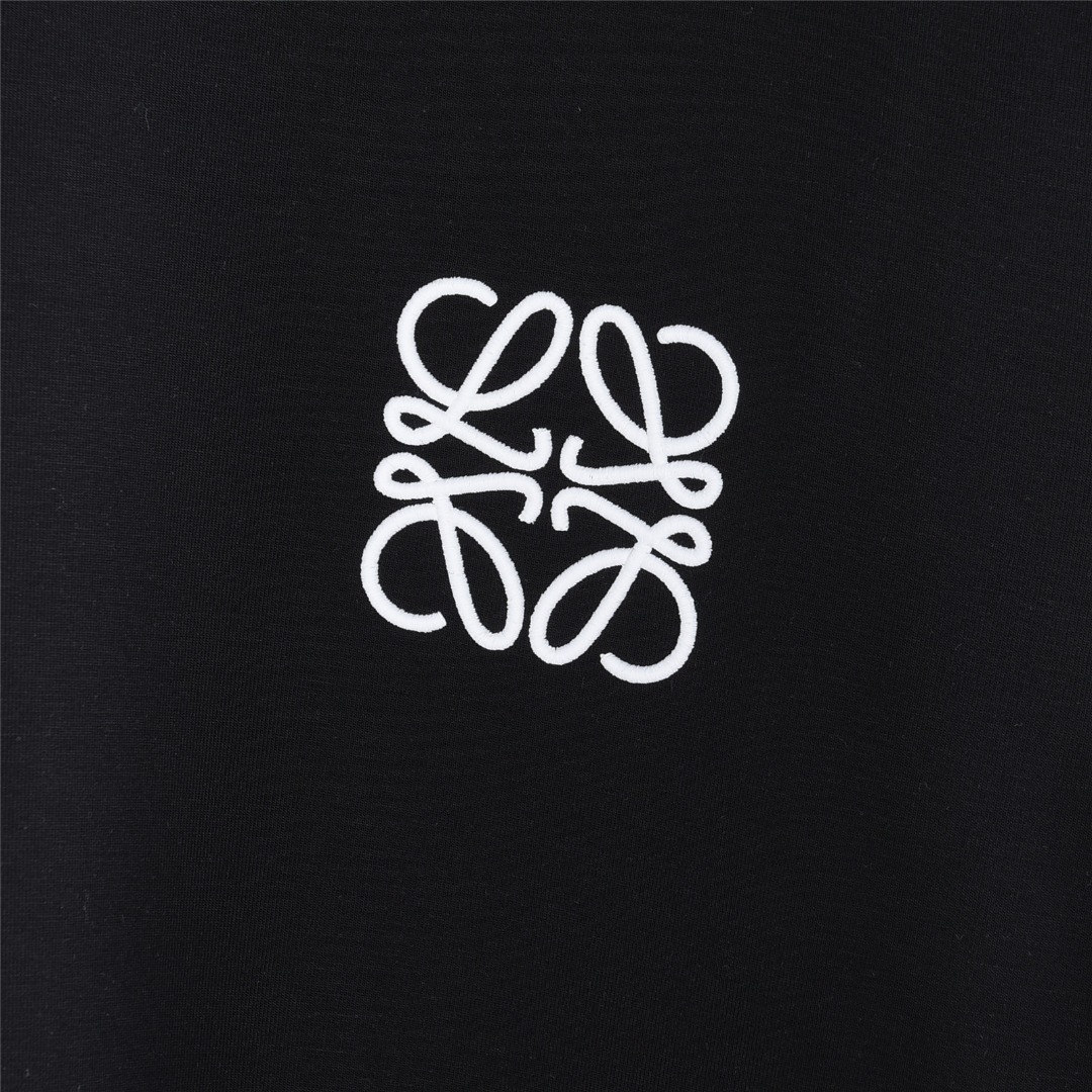 Loewe/罗意威25Ss经典刺绣logo袖子字母刺绣短袖 黑色 白色