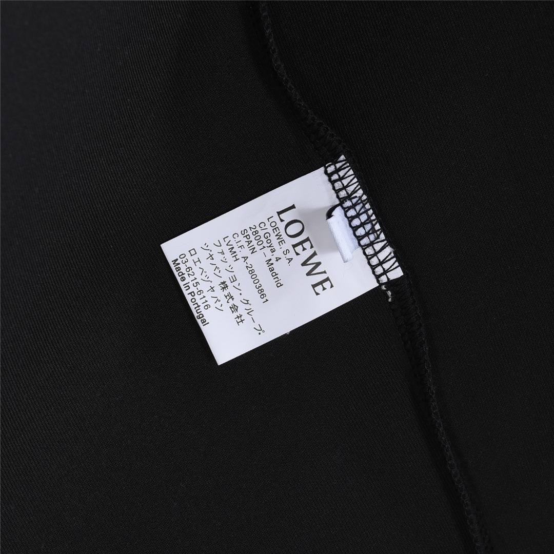 Loewe/罗意威25Ss经典刺绣logo袖子字母刺绣短袖 黑色 白色