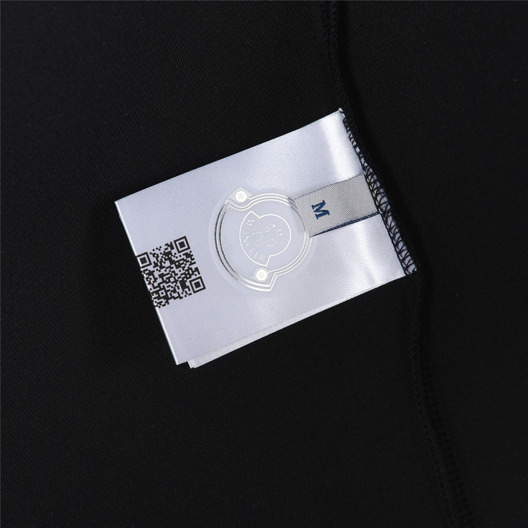 Moncler/蒙口25ss经典刺绣logo短袖 Moncler/蒙口2025秋冬太空棉字母刺绣logo时尚百搭打底圆领短袖衫